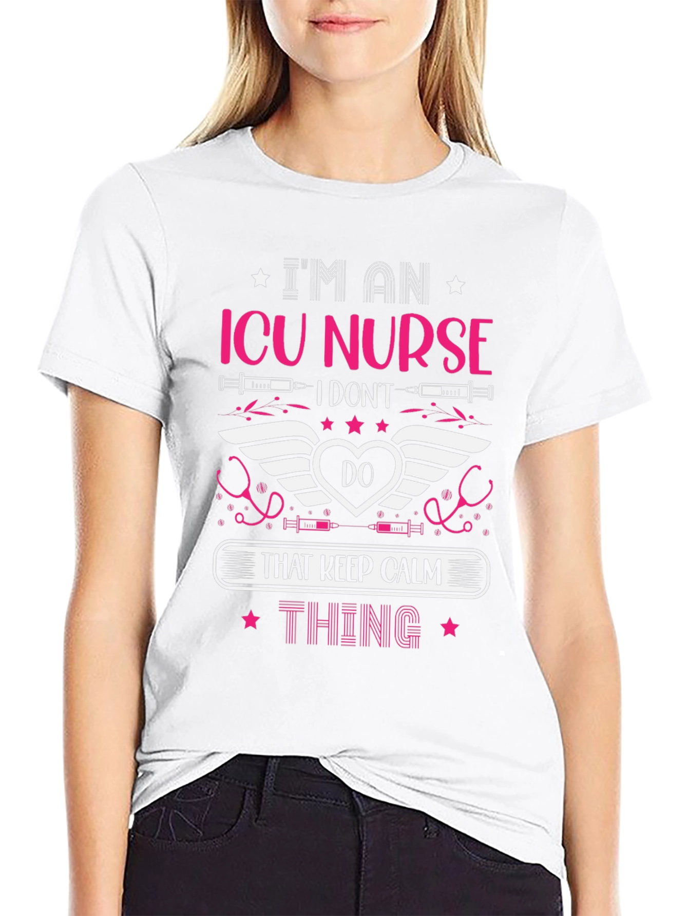 ICU Nurse Graphic T-Shirt: Keep Calm Thing