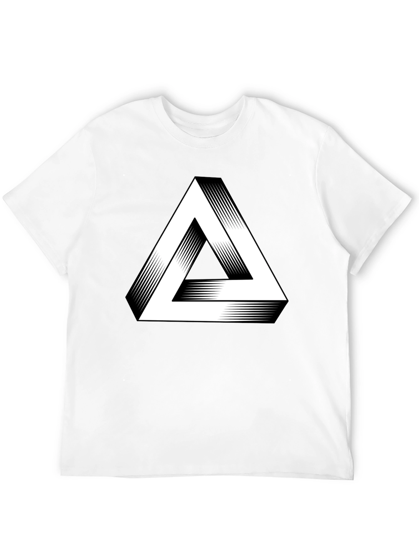 Impossible Triangle Graphic Tee - Optical Illusion T-Shirt