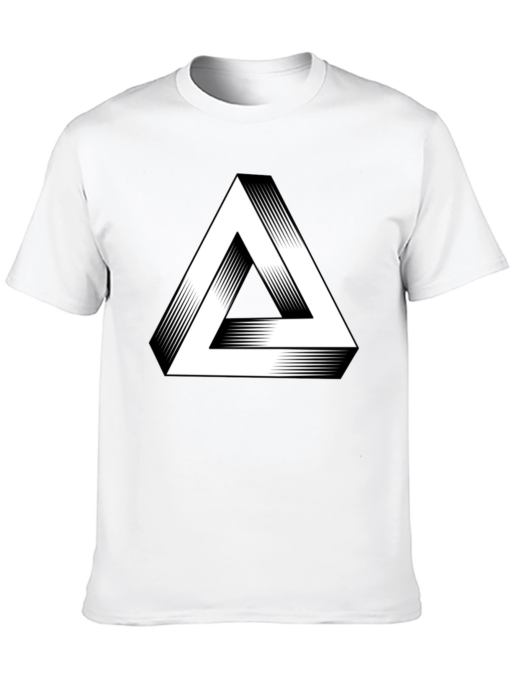 Impossible Triangle Graphic Tee - Optical Illusion T-Shirt