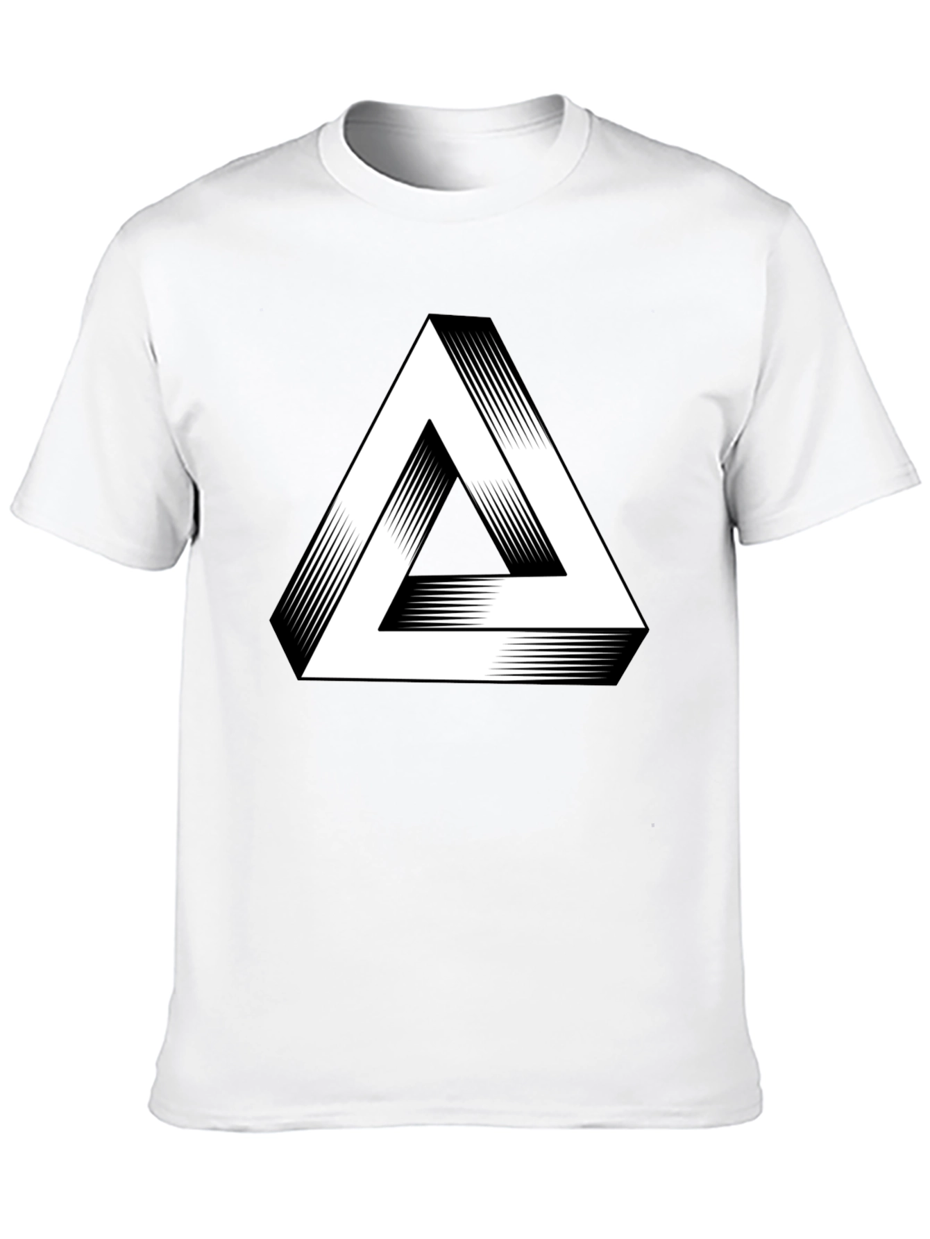 Impossible Triangle Graphic Tee - Optical Illusion T-Shirt