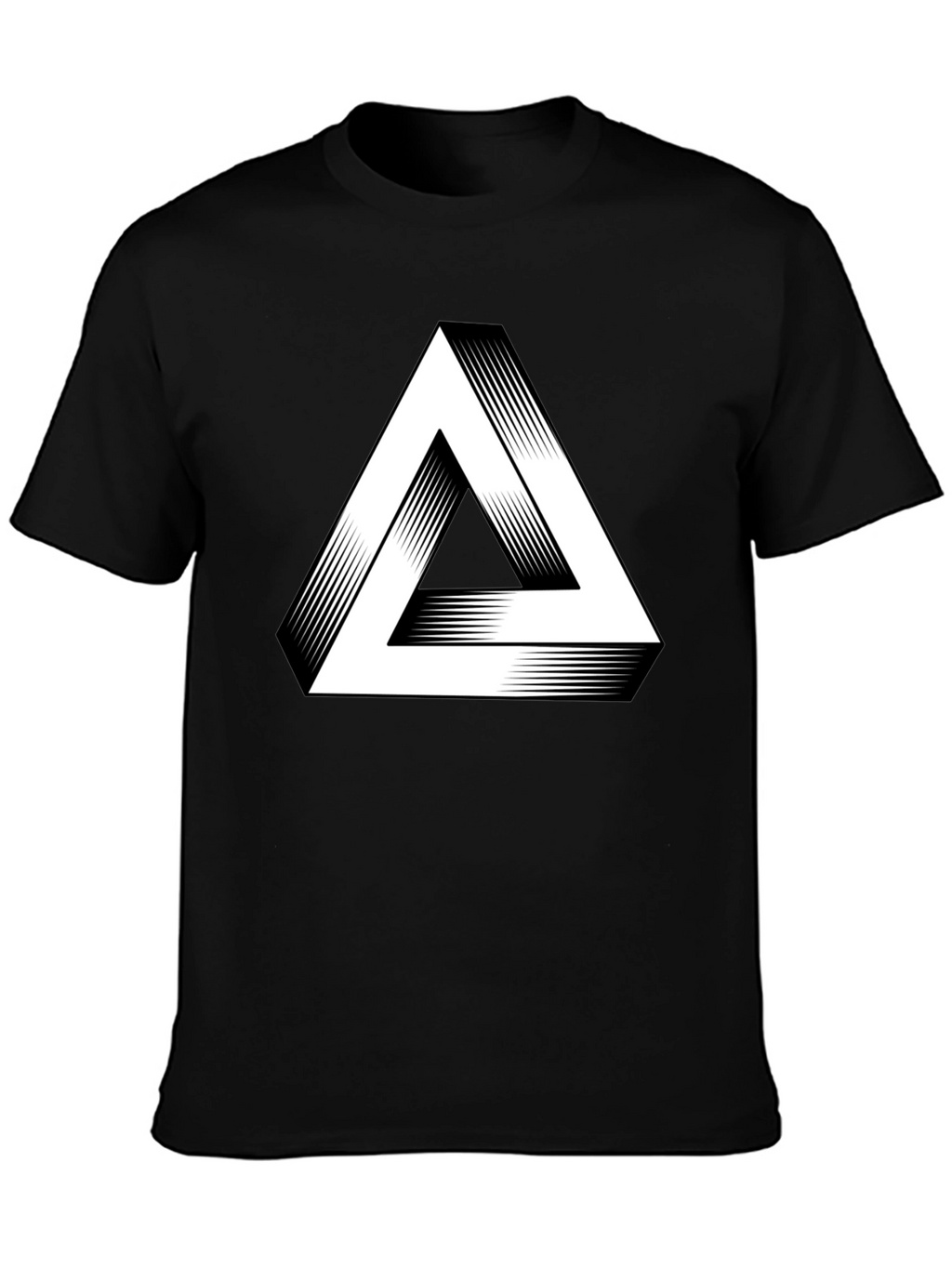 Impossible Triangle Graphic Tee - Optical Illusion T-Shirt