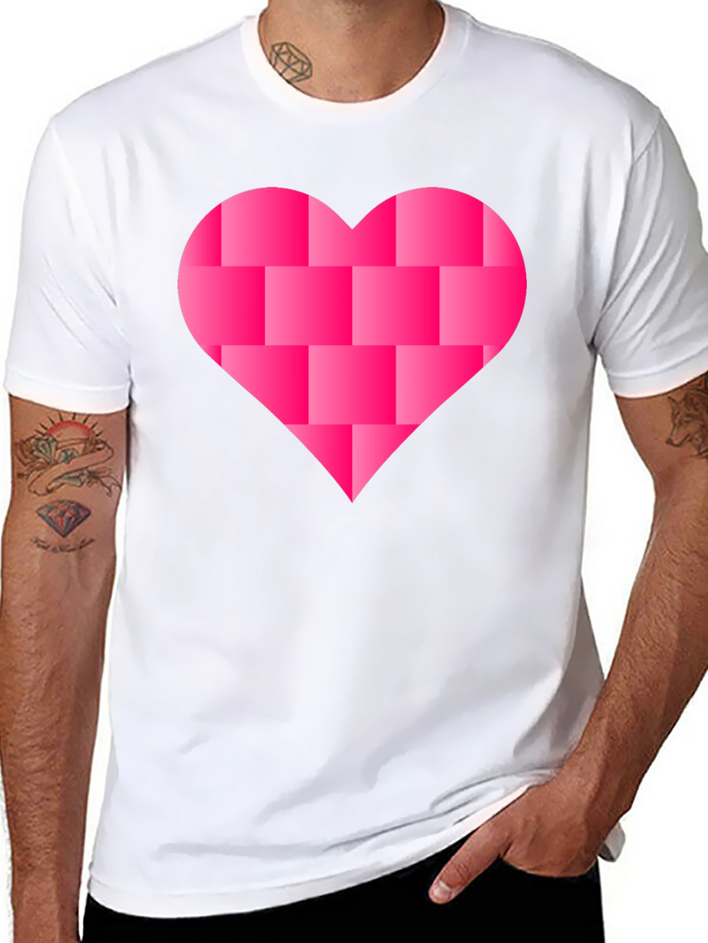 Heart Blocks Graphic Tee - Black Casual Shirt