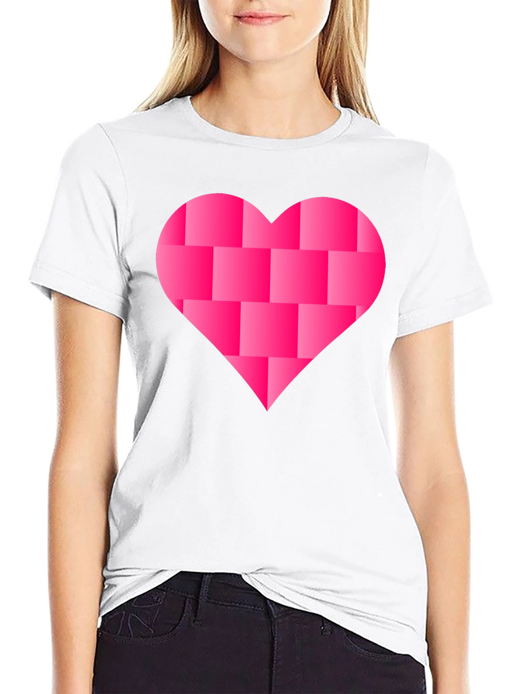 Heart Blocks Graphic Tee - Black Casual Shirt