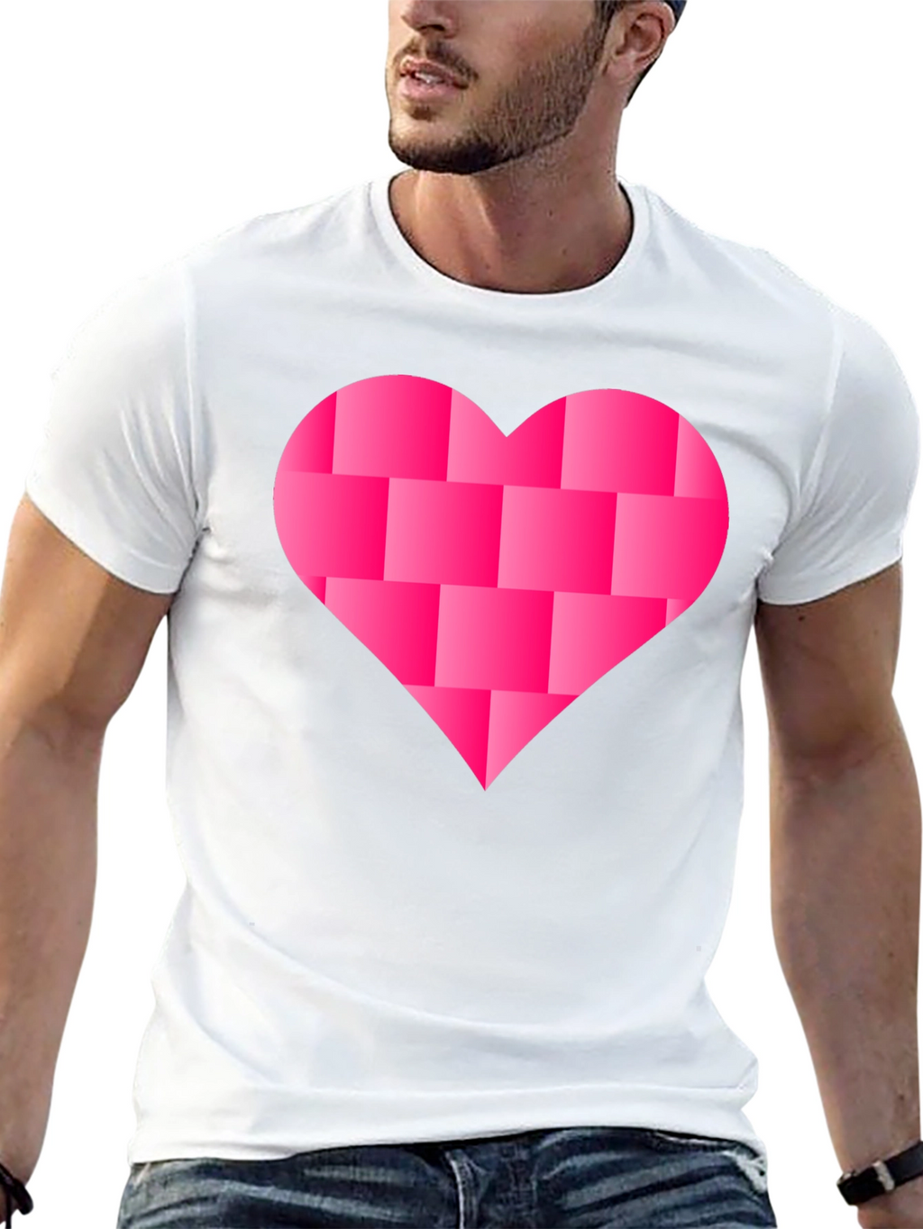 Heart Blocks Graphic Tee - Black Casual Shirt
