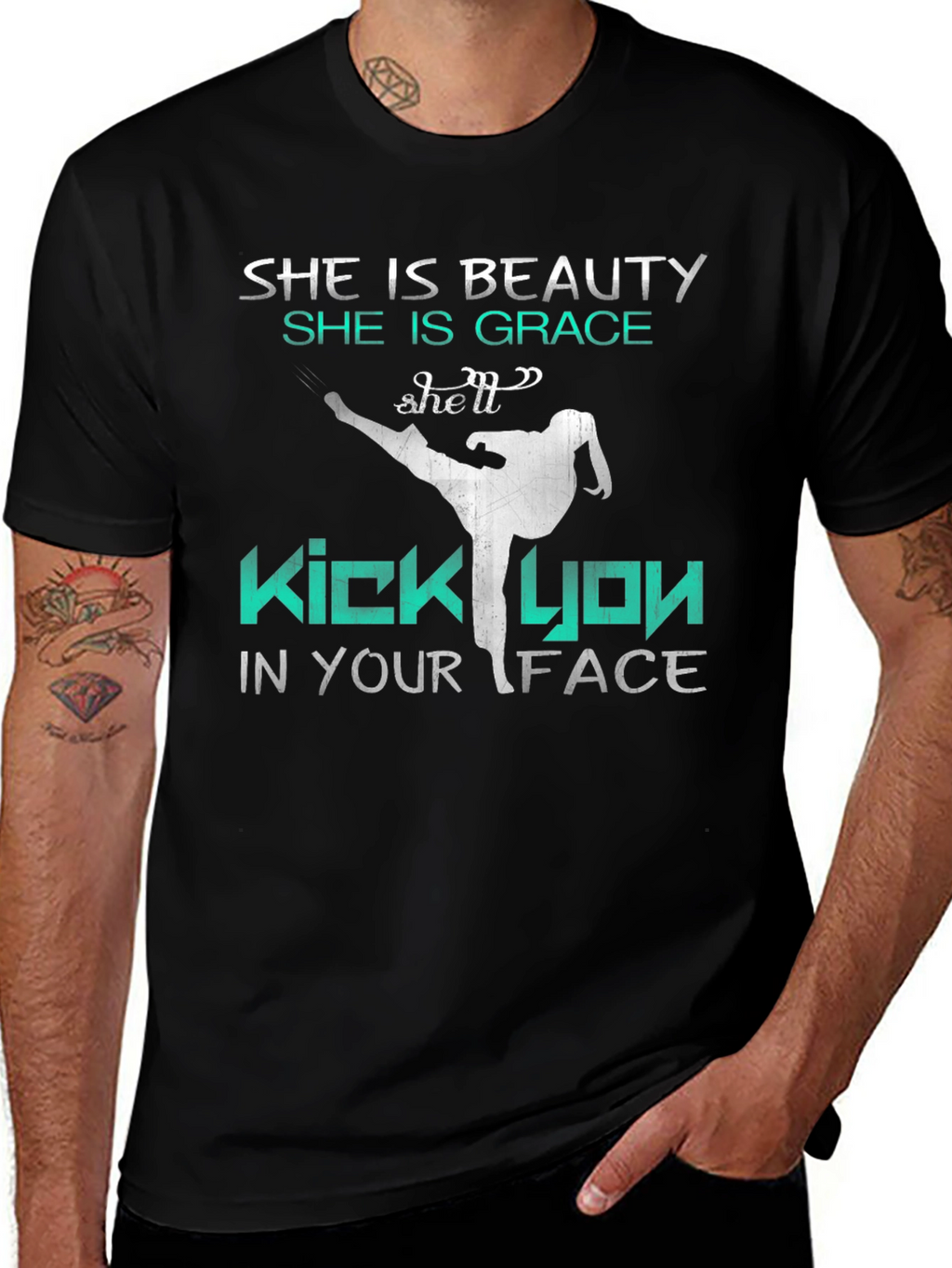 Beauty and Grace Kick Face T-Shirt
