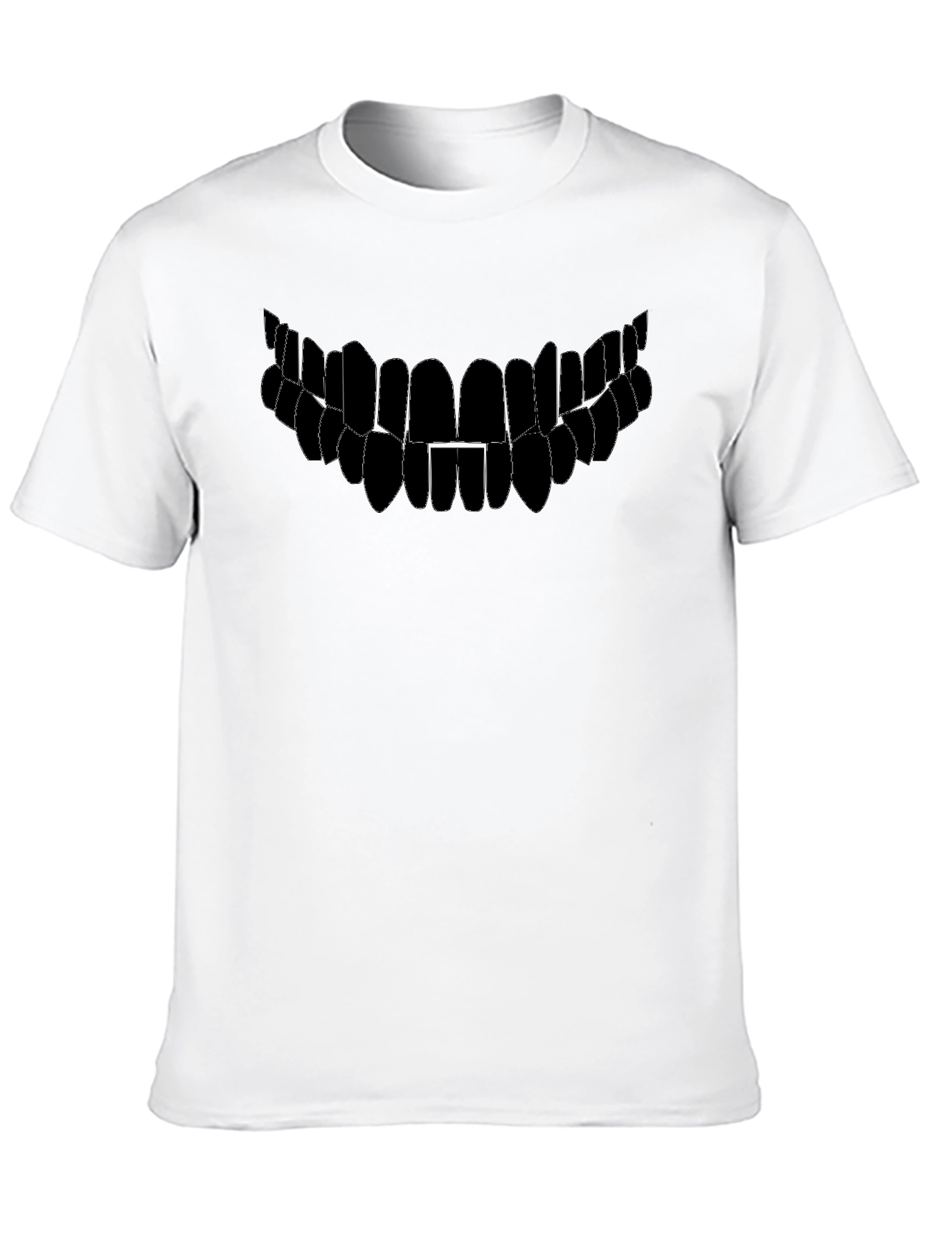 Monster Smile Graphic Tee - Black Cotton T-Shirt