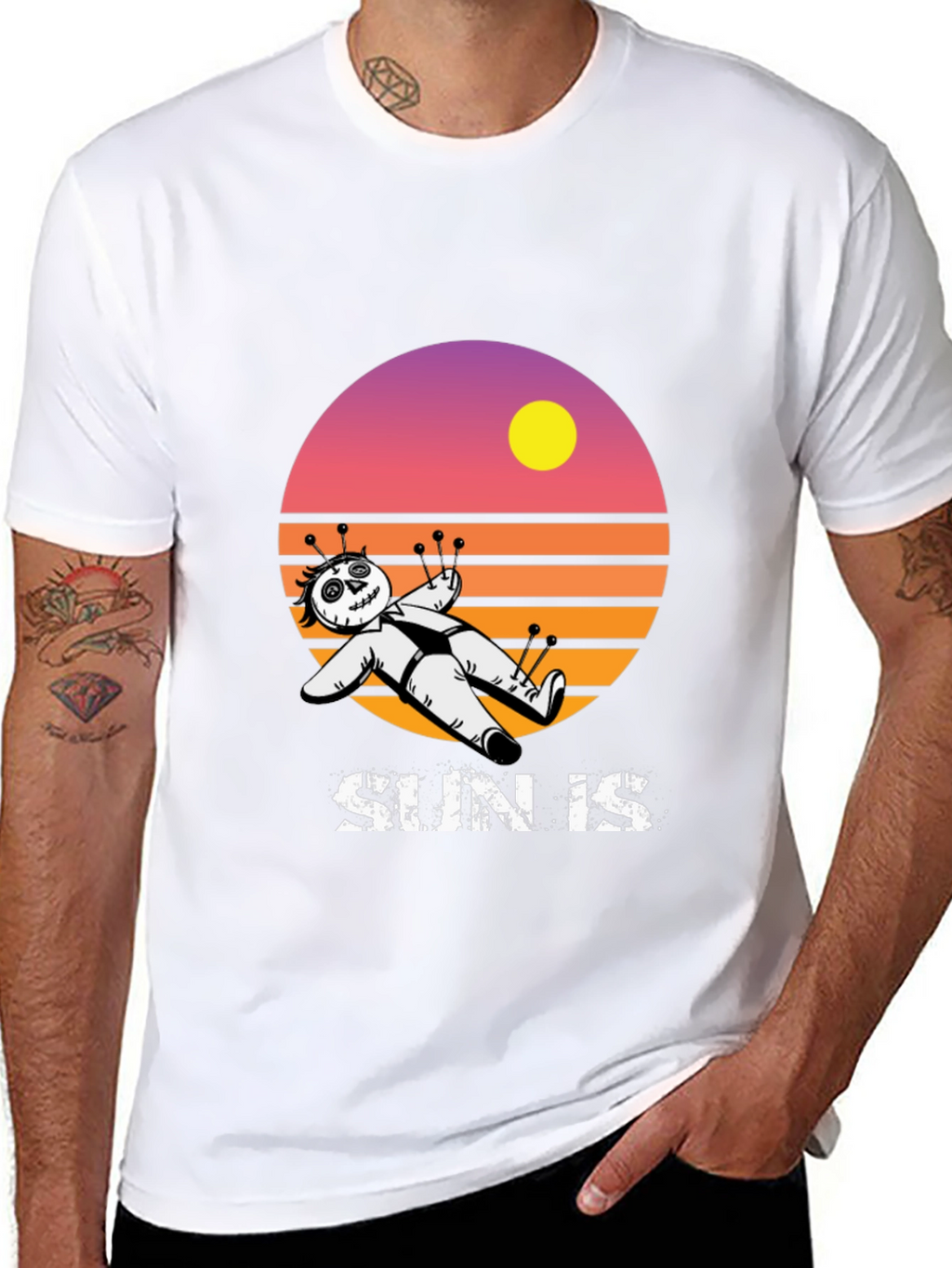 Voodoo Doll Sun Is Graphic T-Shirt - Black