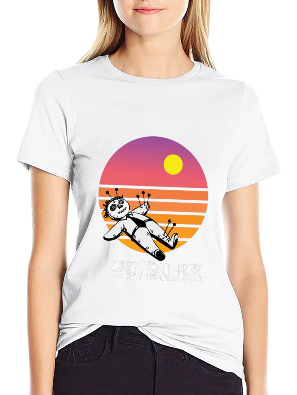 Voodoo Doll Sun Is Graphic T-Shirt - Black