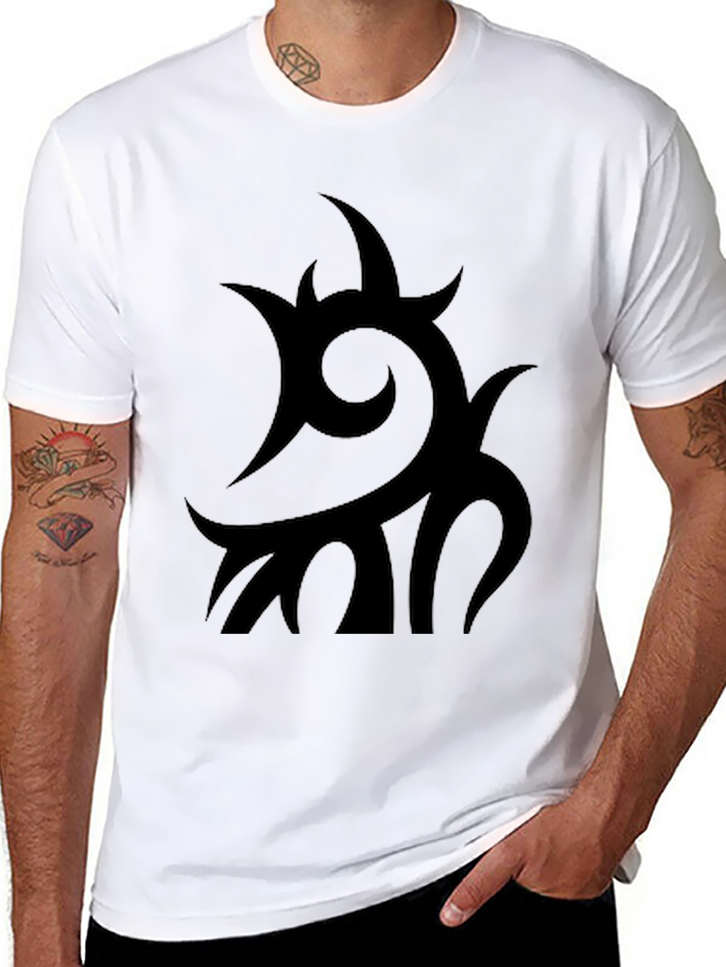 Black Tribal Graphic T-Shirt - Modern Style