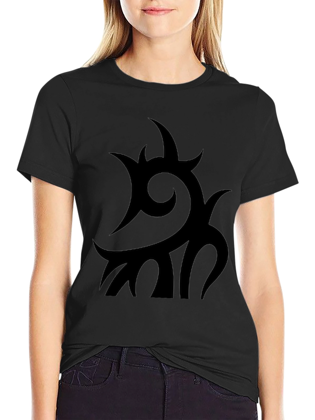 Black Tribal Graphic T-Shirt - Modern Style