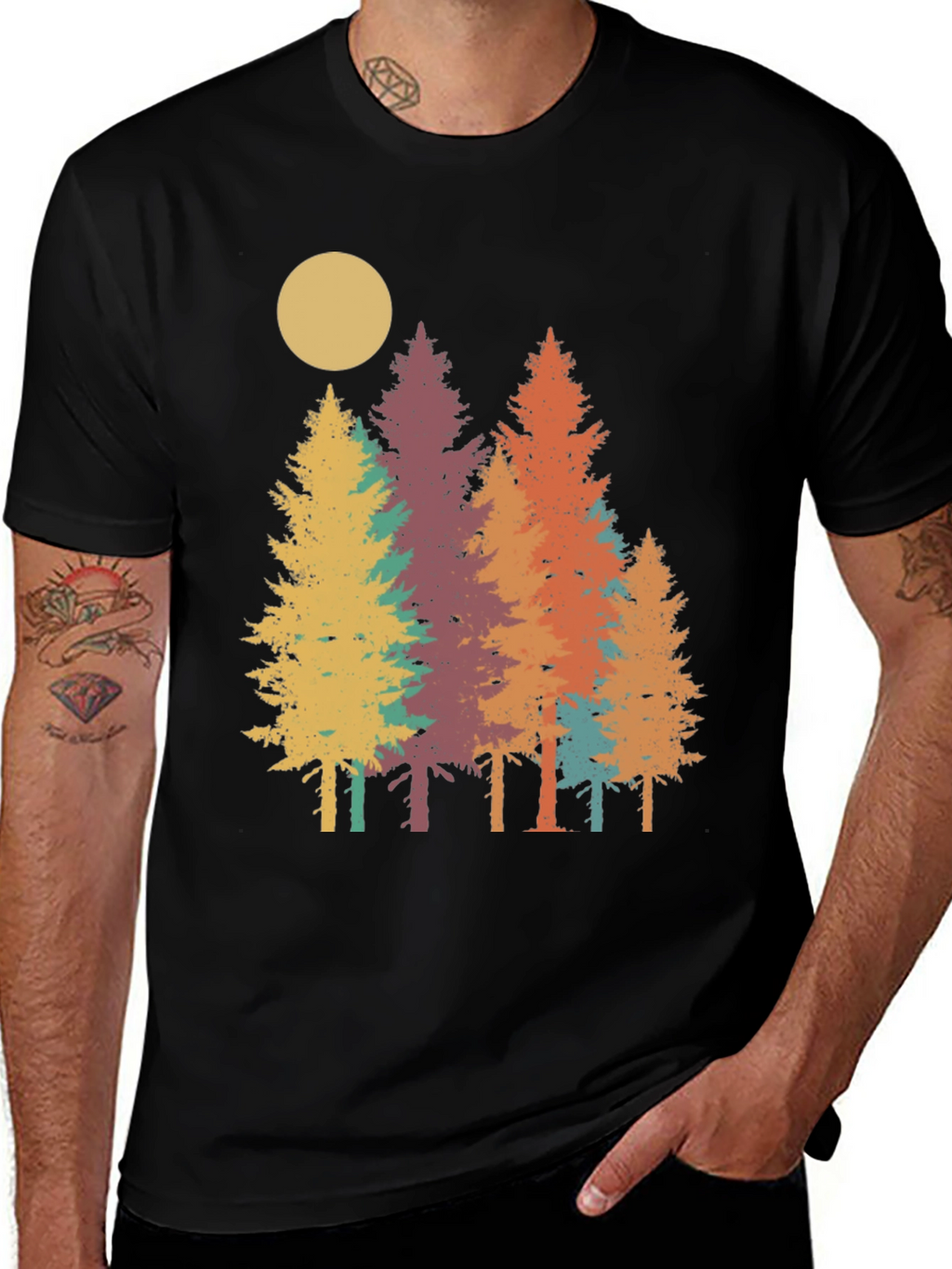 Retro Forest T-Shirt - Nature Inspired Graphic Tee