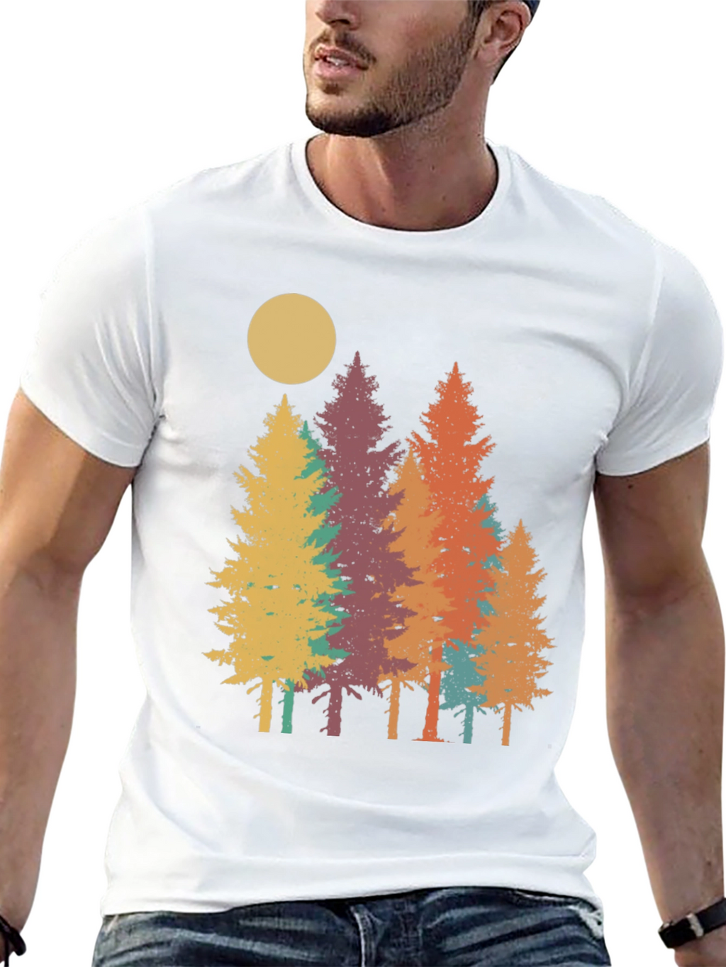Retro Forest T-Shirt - Nature Inspired Graphic Tee