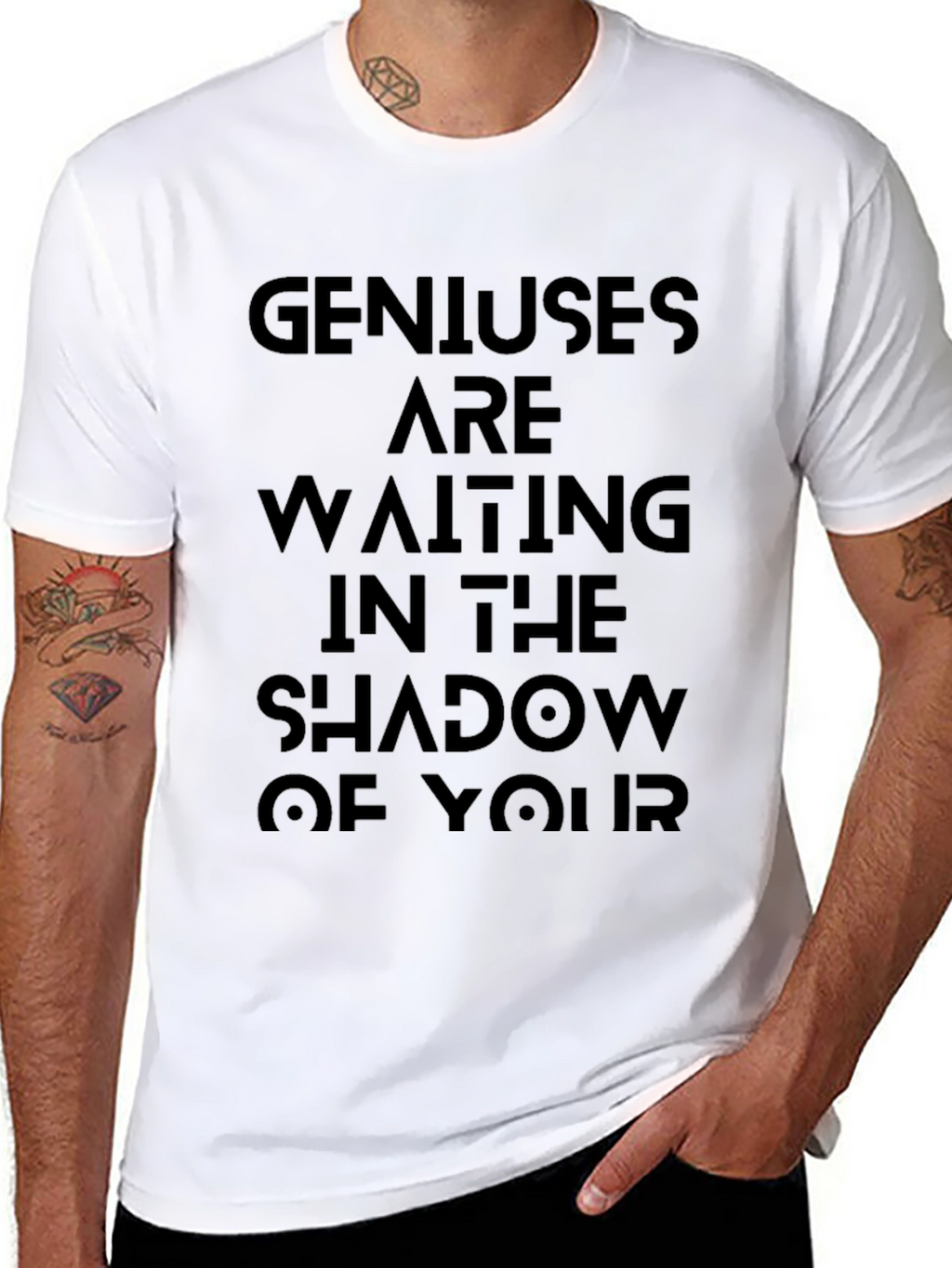 Black T-Shirt - Genius Are Waiting in the Shadow