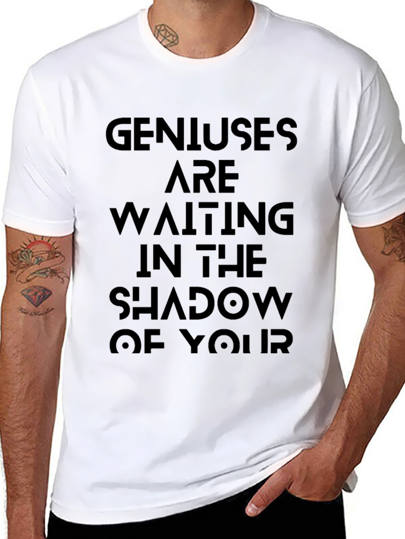 Black T-Shirt - Genius Are Waiting in the Shadow