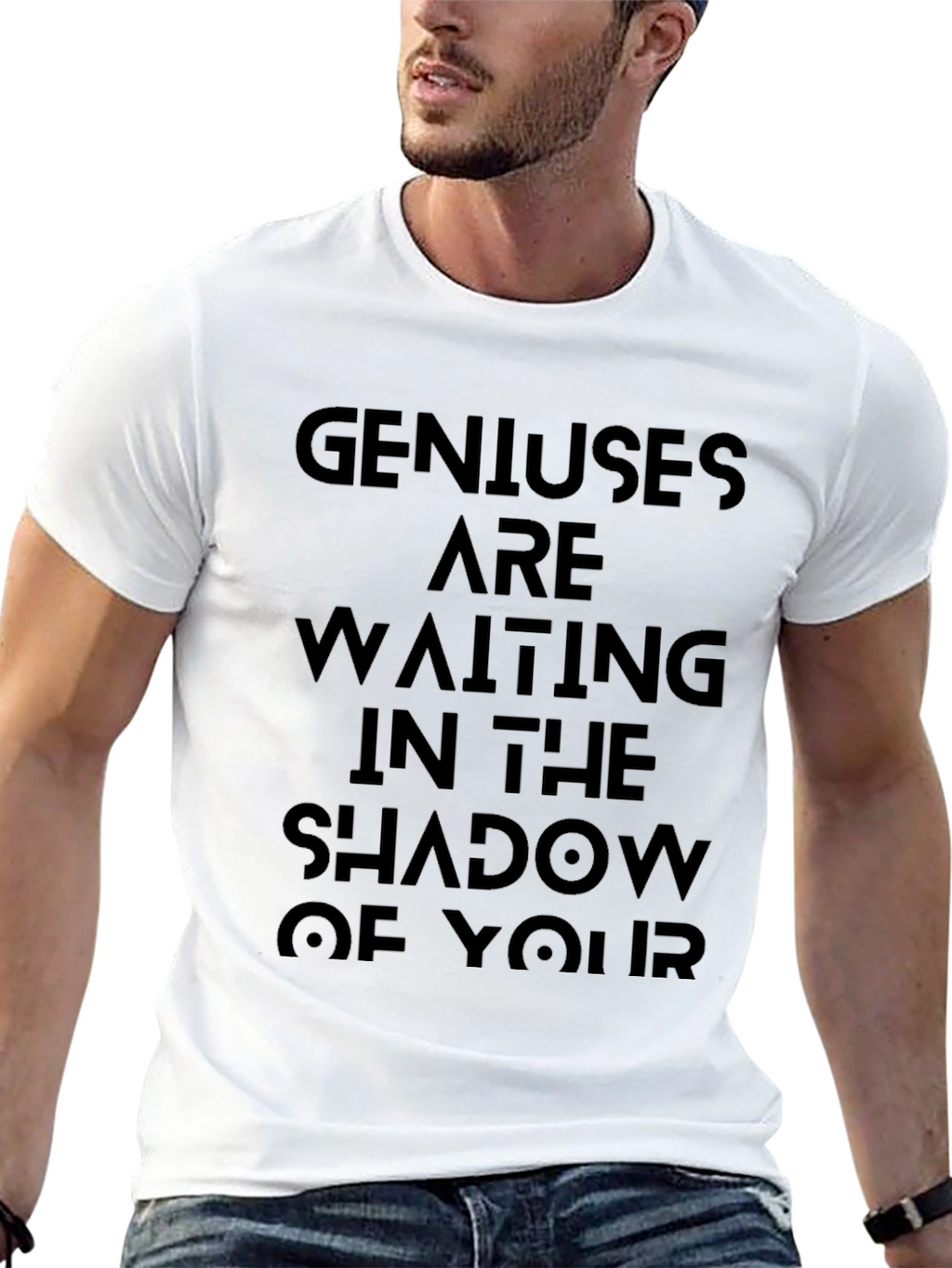 Black T-Shirt - Genius Are Waiting in the Shadow
