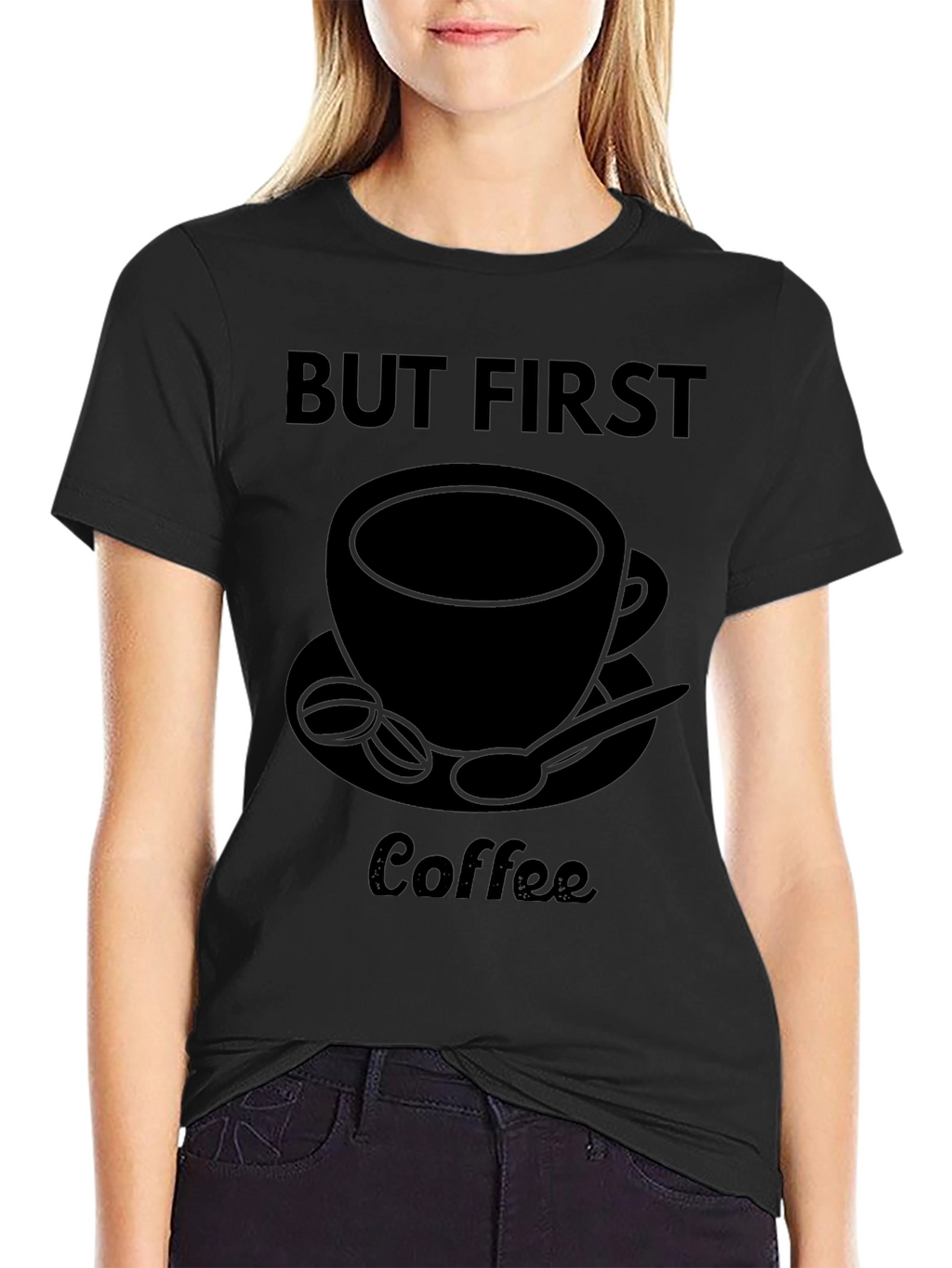 But First Coffee Graphic Tee - Unisex Black T-Shirt