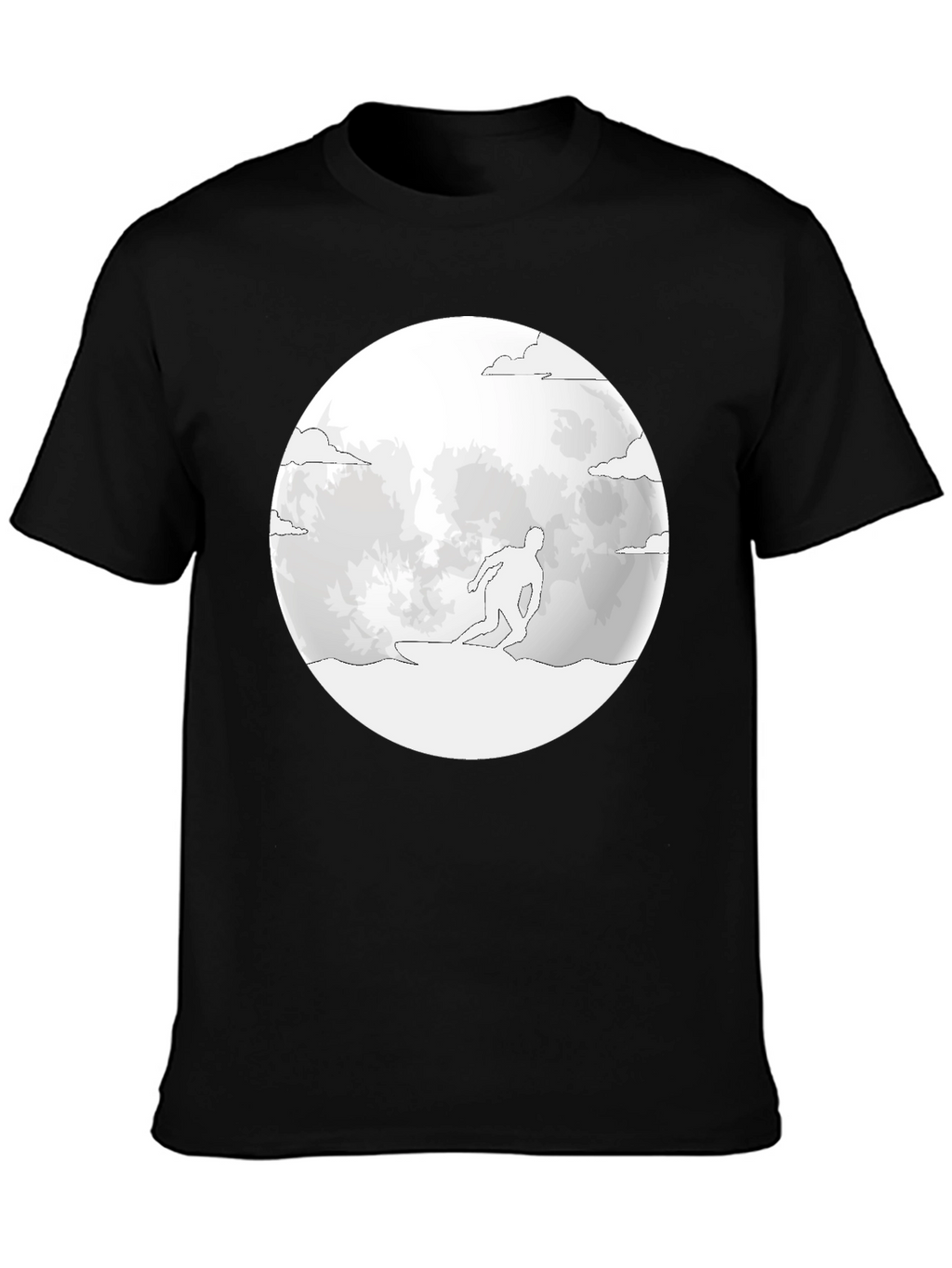 Surfing Moon T-Shirt - Black Tee
