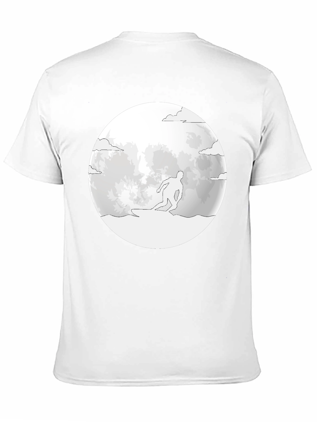 Surfing Moon T-Shirt - Black Tee