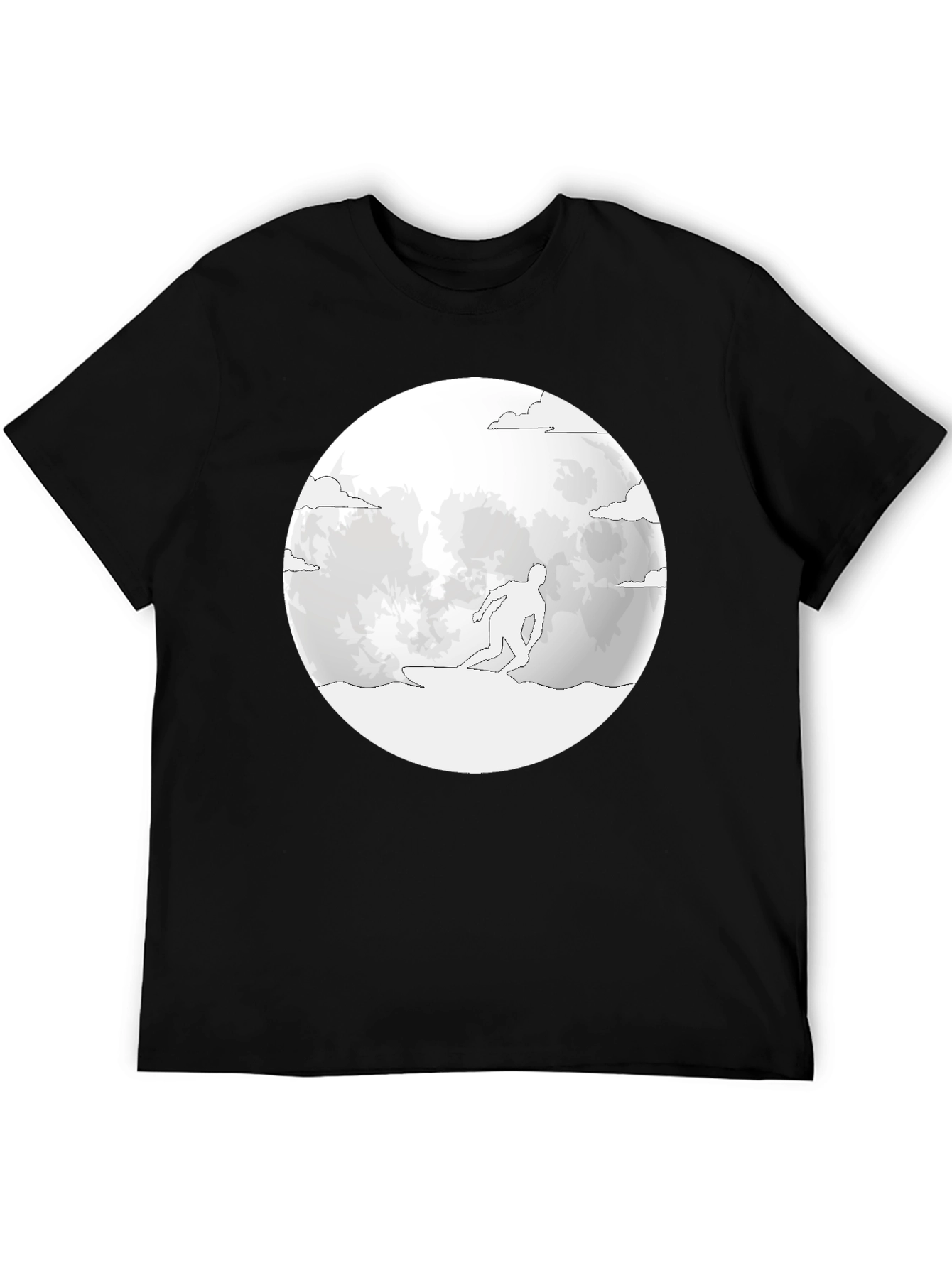 Surfing Moon T-Shirt - Black Tee