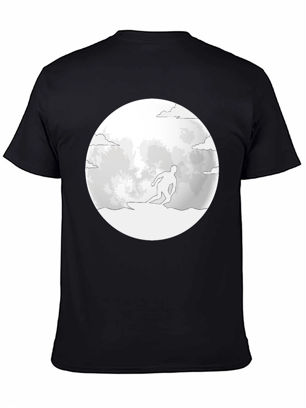 Surfing Moon T-Shirt - Black Tee