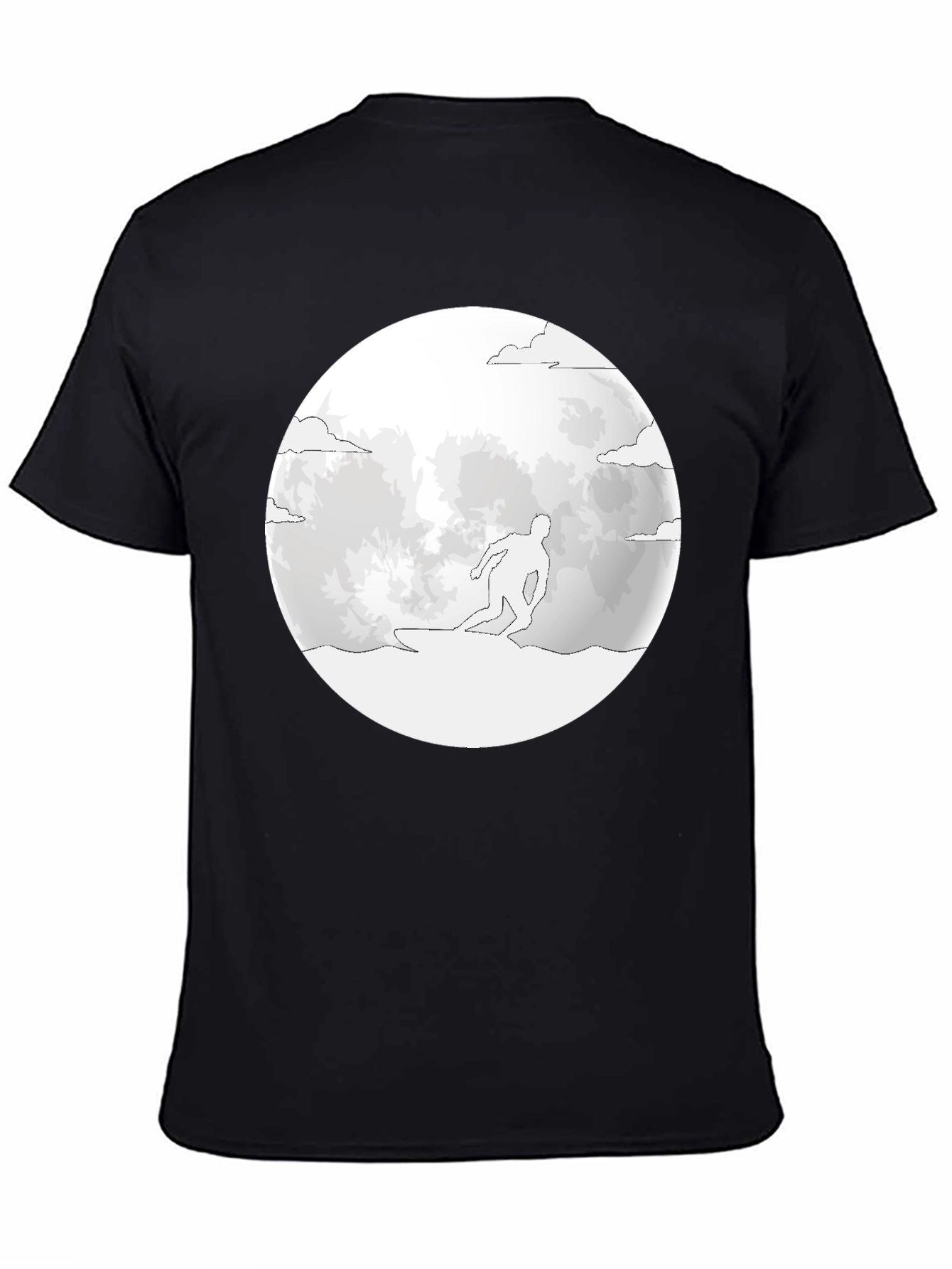 Surfing Moon T-Shirt - Black Tee