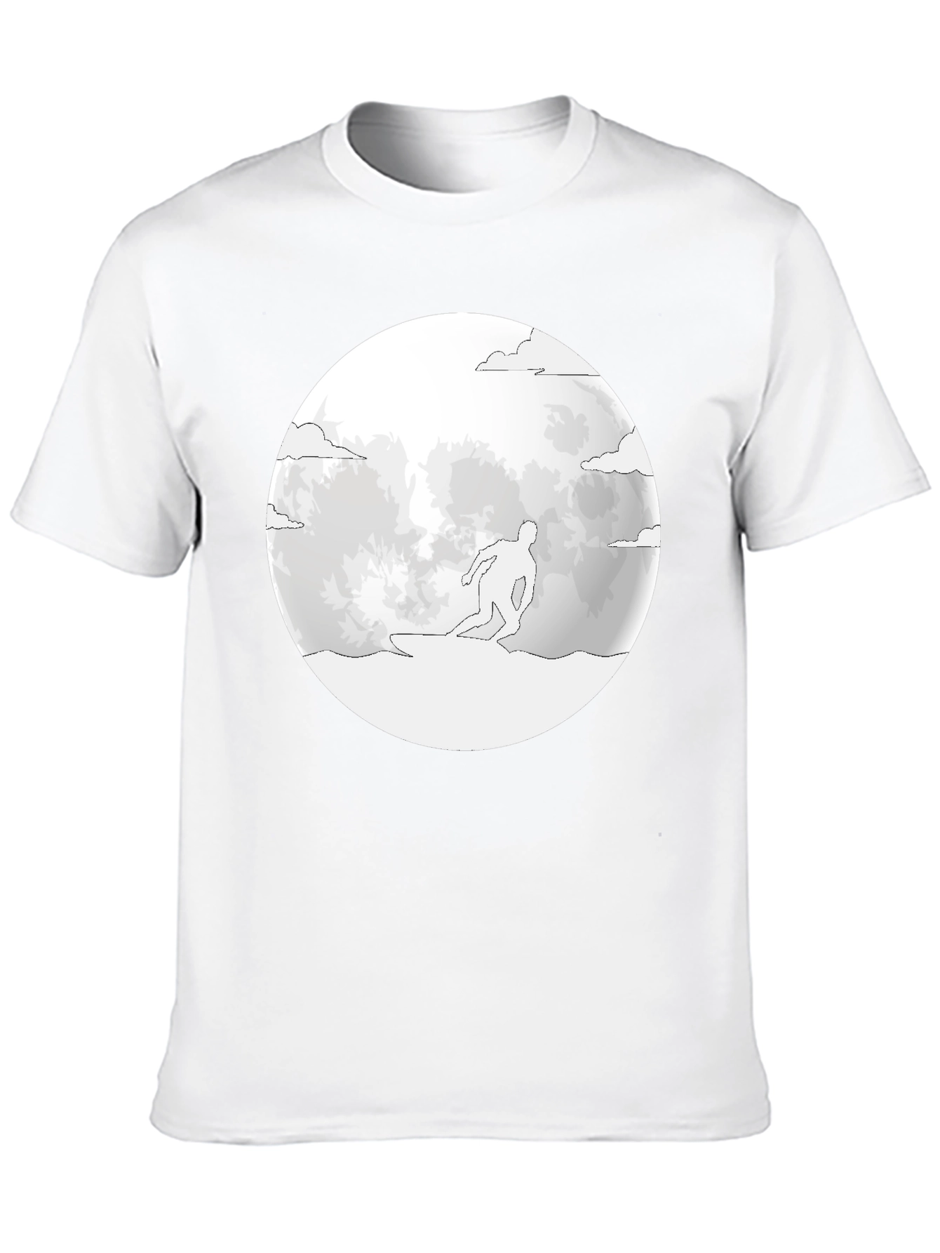 Surfing Moon T-Shirt - Black Tee