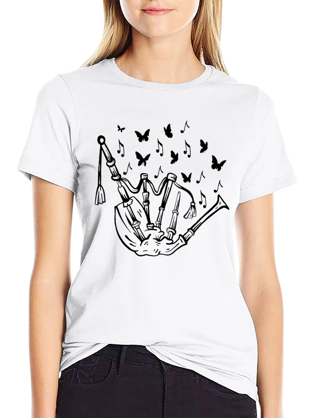 Bagpipe Graphic T-Shirt - Black