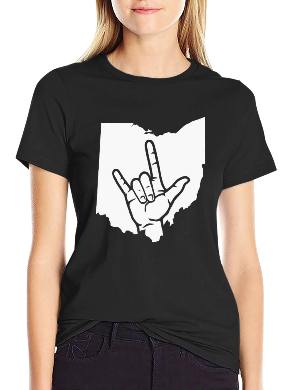 Ohio State I Love You Sign Black T-Shirt