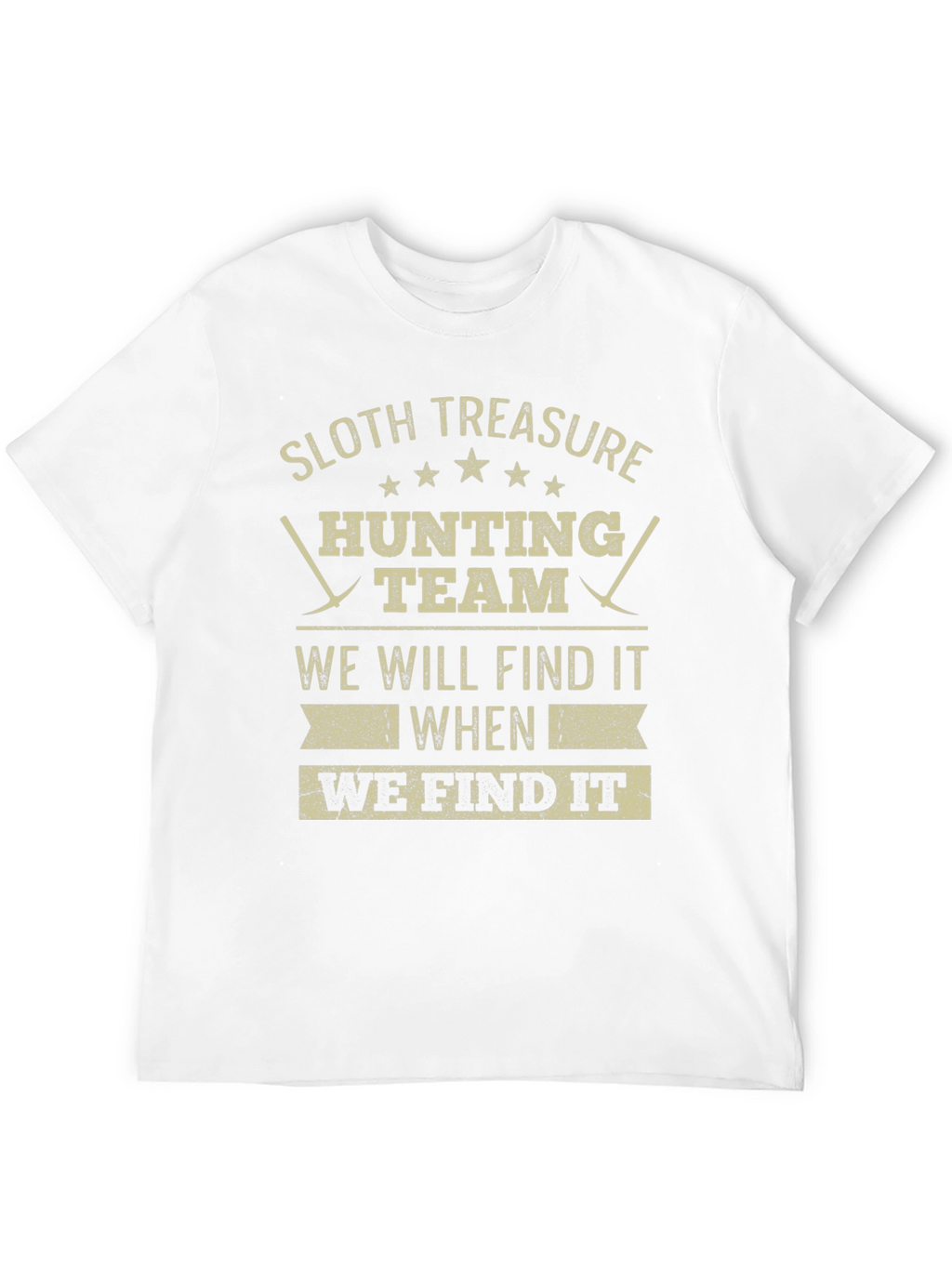 Sloth Treasure Hunting Team Black Graphic Tee