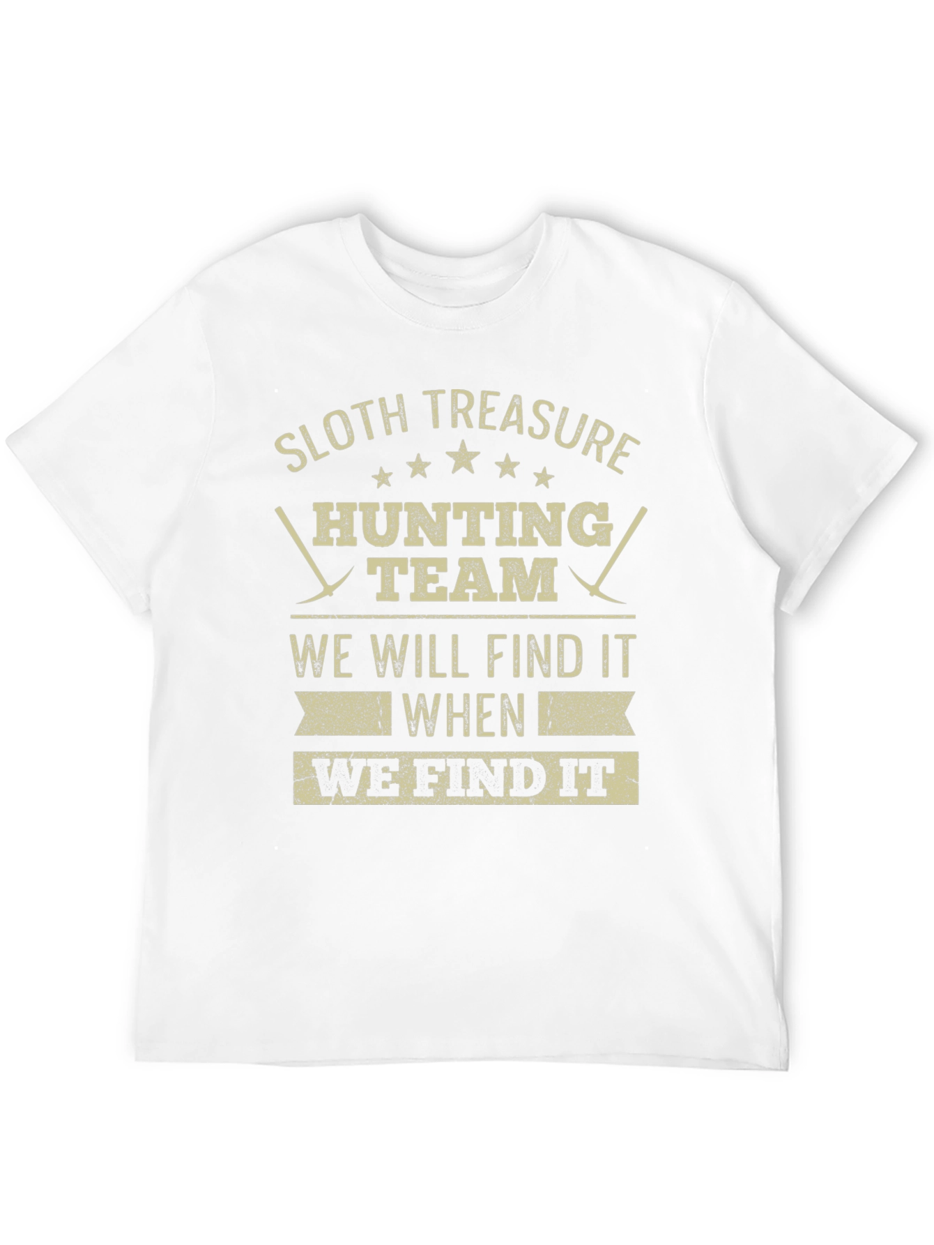 Sloth Treasure Hunting Team Black Graphic Tee