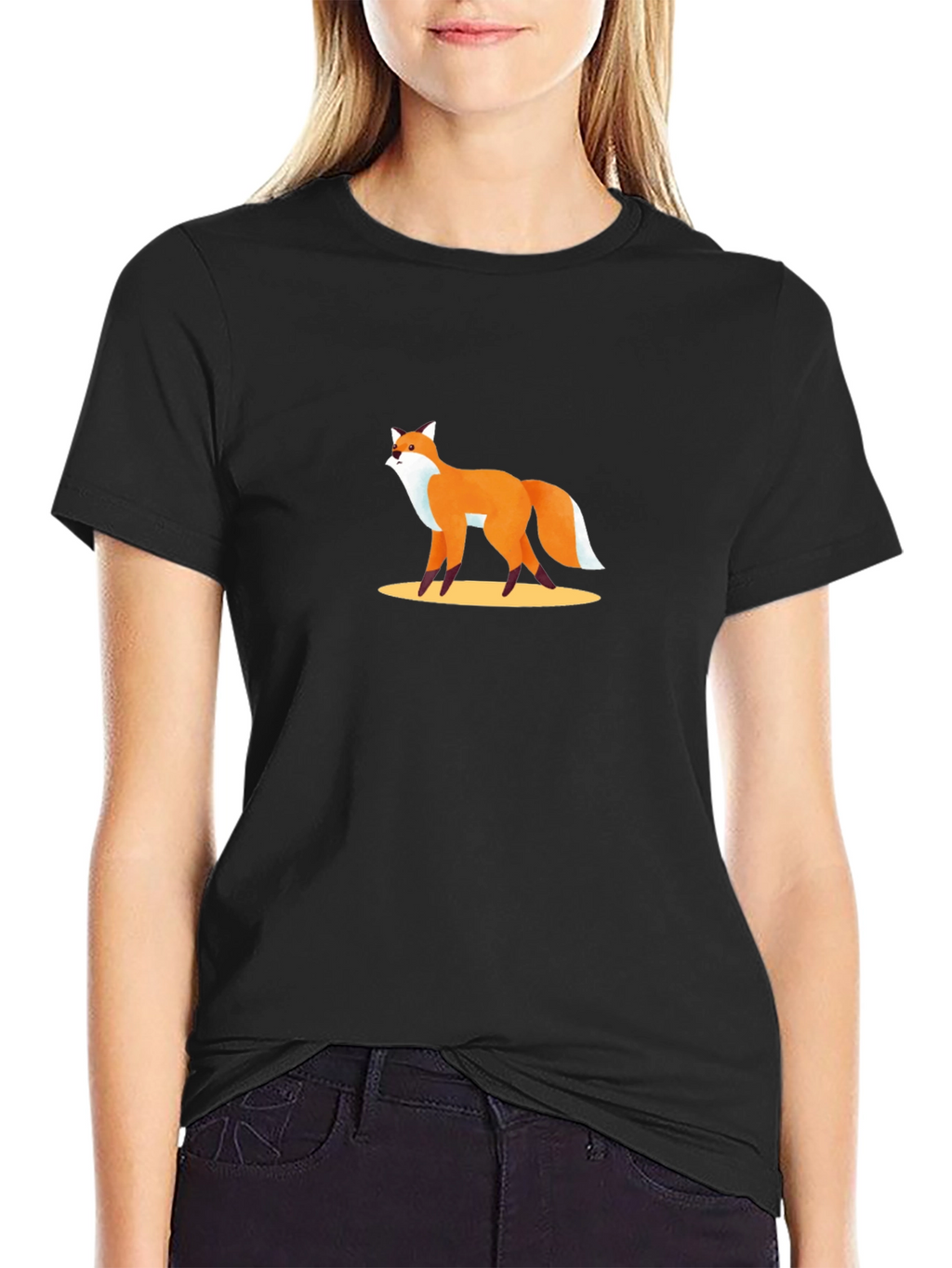 Fox Graphic Tee - Stylish Black T-Shirt