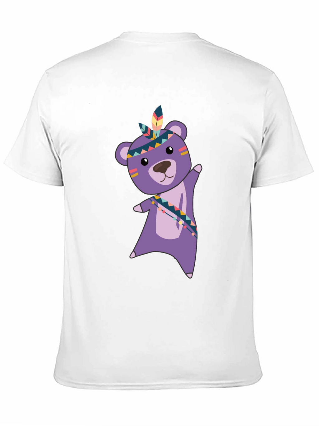 Cute Bear Graphic Tee - Black Cotton T-Shirt