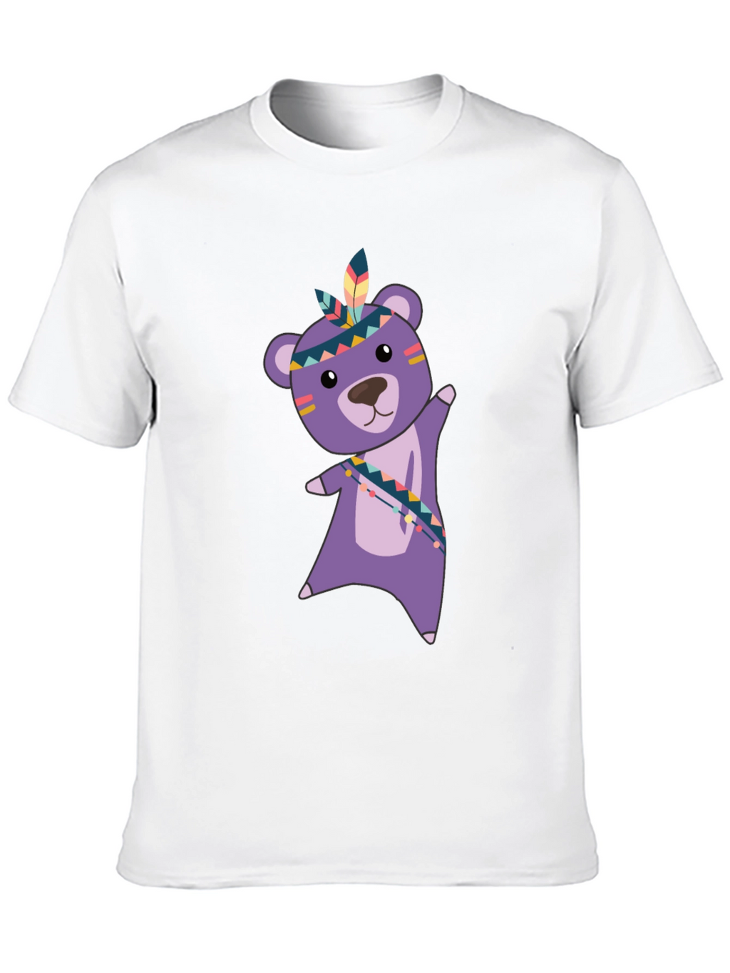 Cute Bear Graphic Tee - Black Cotton T-Shirt