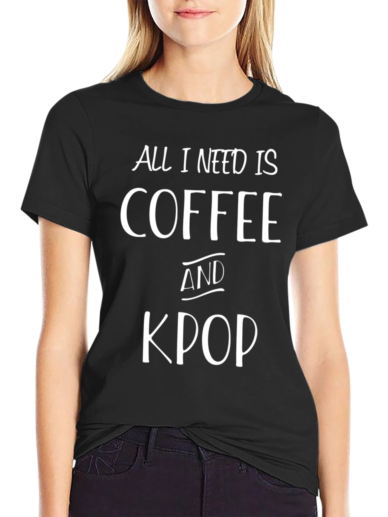 Coffee and Kpop Black T-Shirt