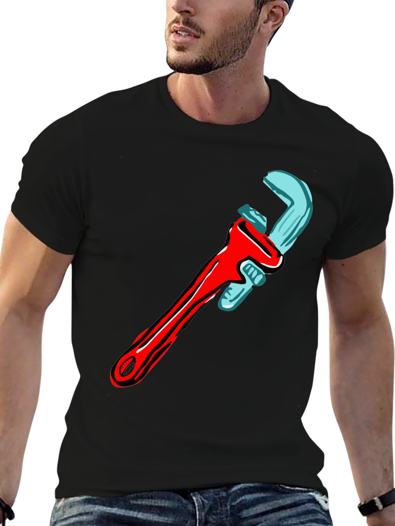 Wrench Graphic T-Shirt - Cool Tool Design