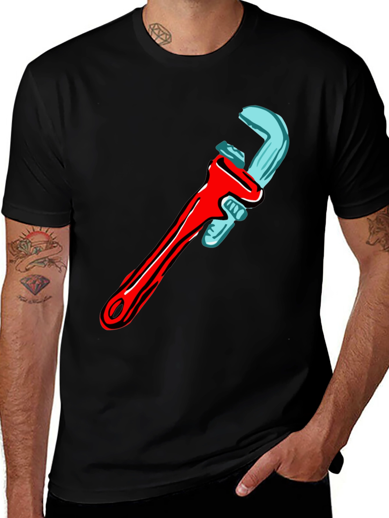 Wrench Graphic T-Shirt - Cool Tool Design