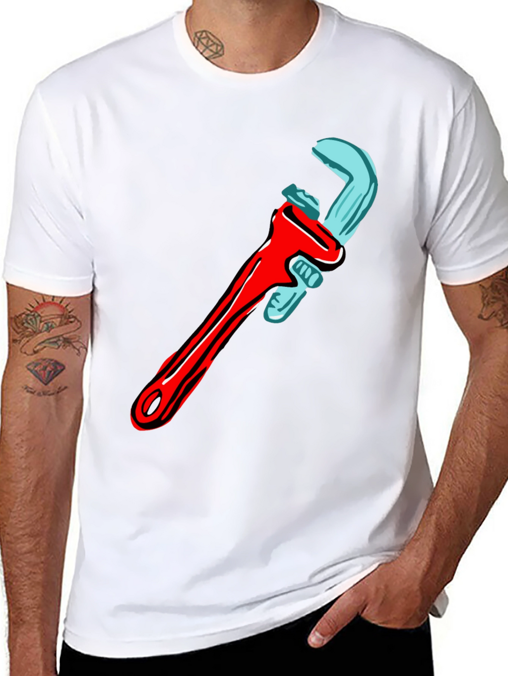 Wrench Graphic T-Shirt - Cool Tool Design