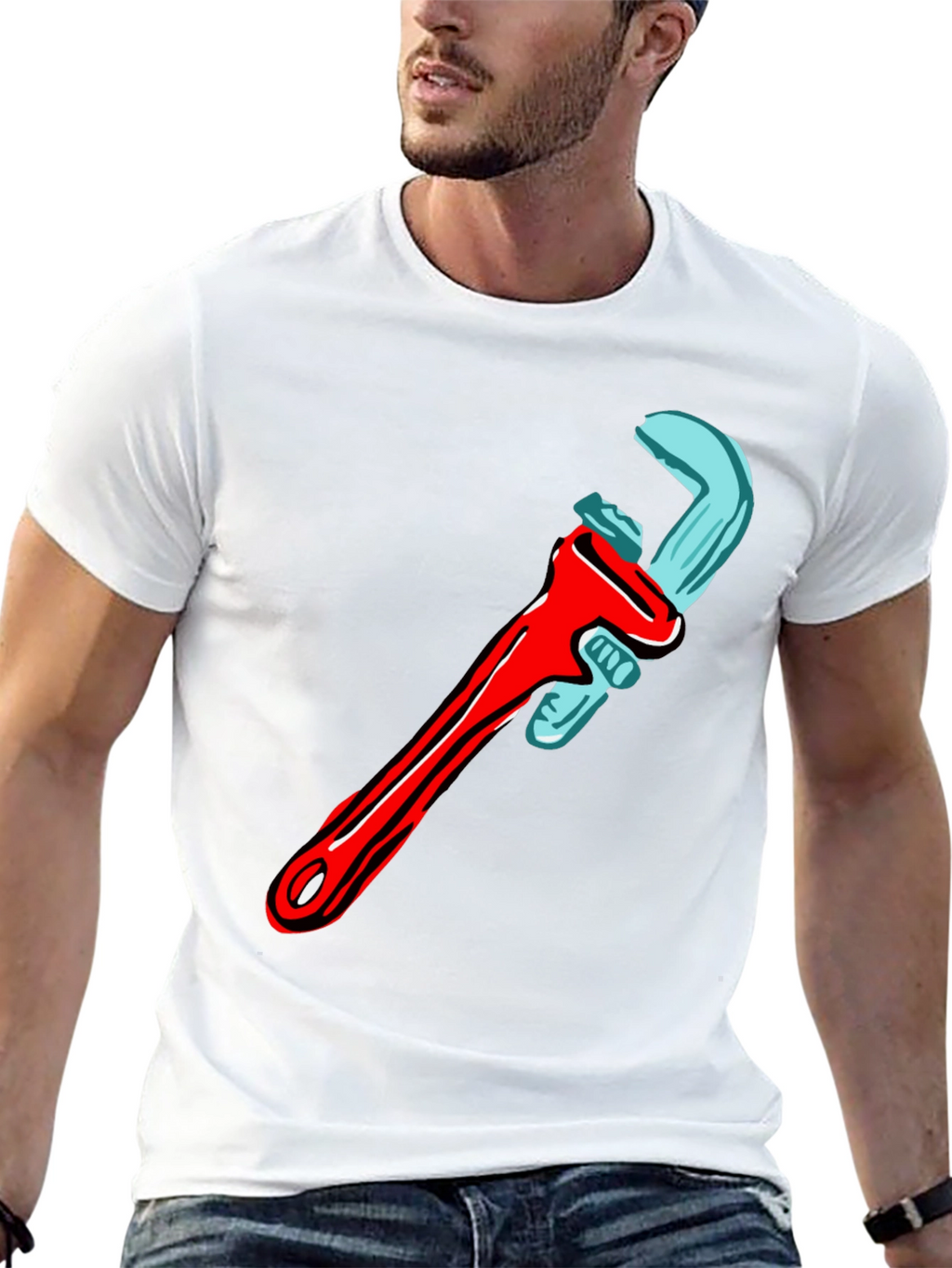 Wrench Graphic T-Shirt - Cool Tool Design