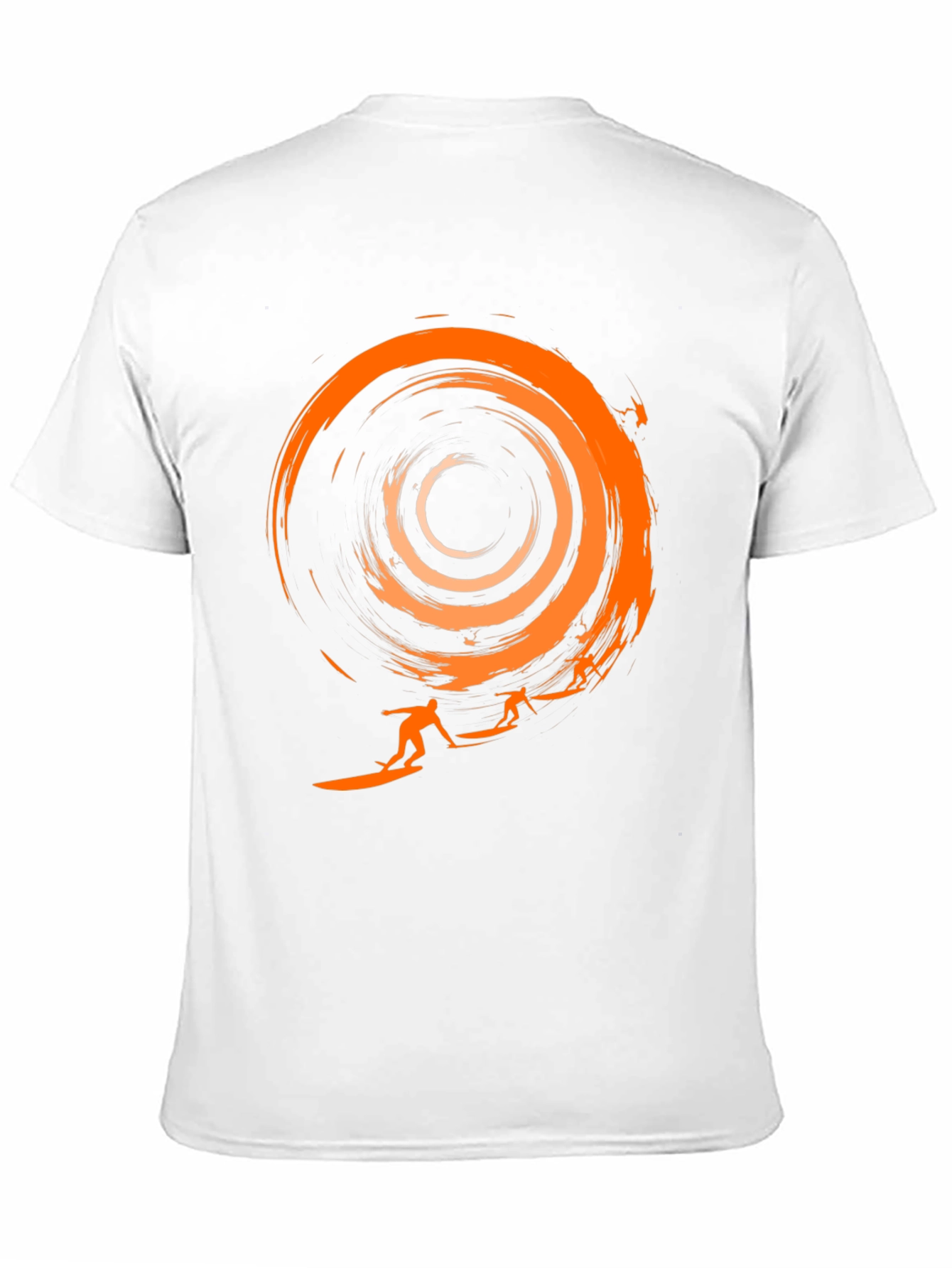 Surfer Silhouette Graphic Tee - Black Cotton T-Shirt