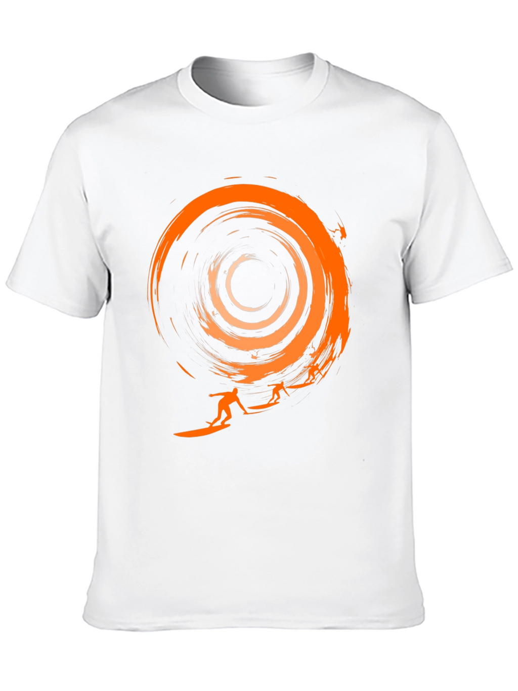 Surfer Silhouette Graphic Tee - Black Cotton T-Shirt