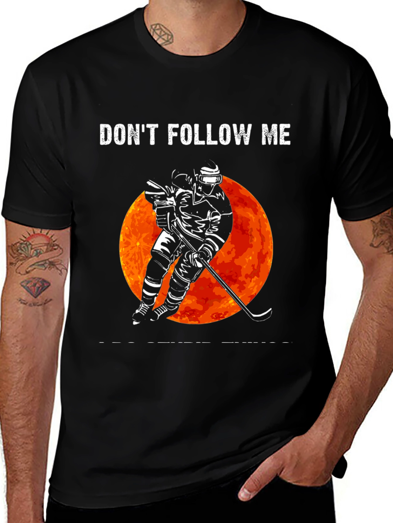 Dont Follow Me Hockey Graphic T-Shirt