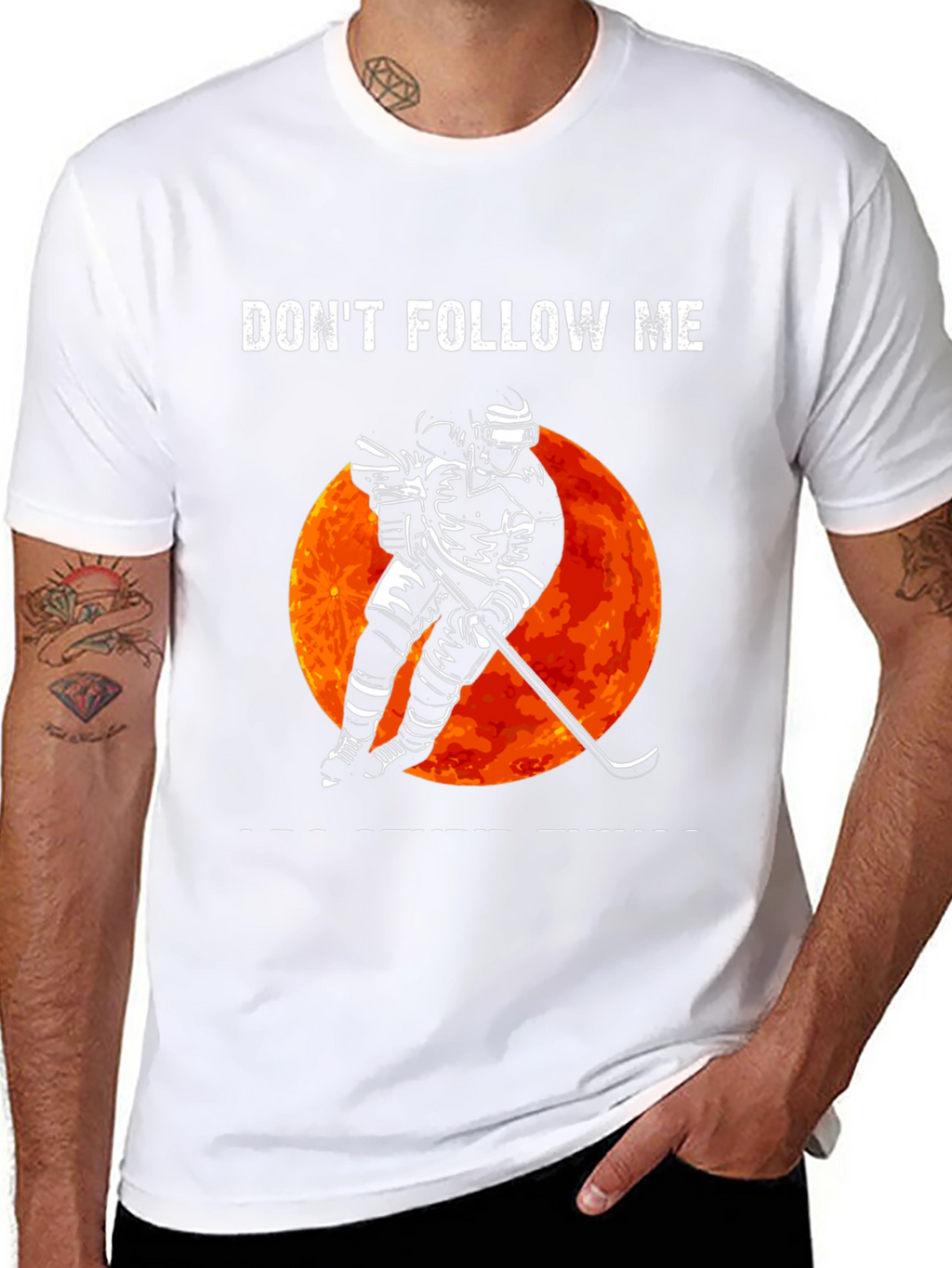 Dont Follow Me Hockey Graphic T-Shirt