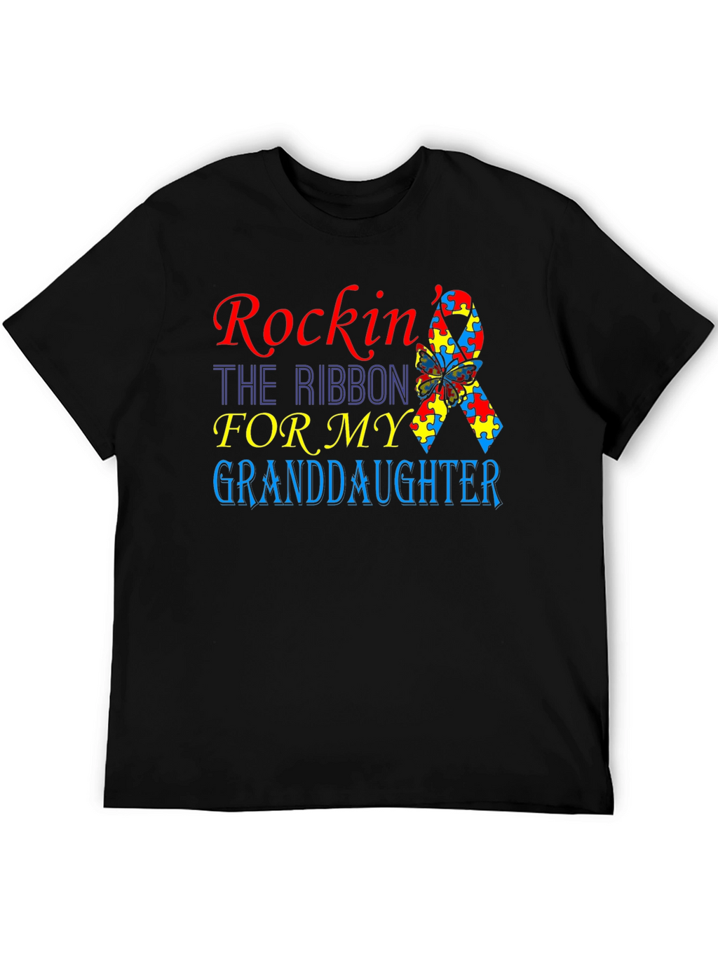 Rockin the Ribbon Autism Awareness Granddaughter T-Shirt