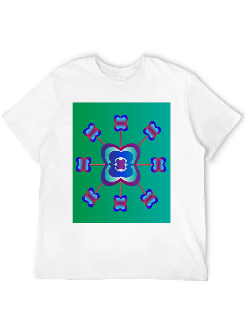 Abstract Floral Graphic Tee - Modern Black T-Shirt
