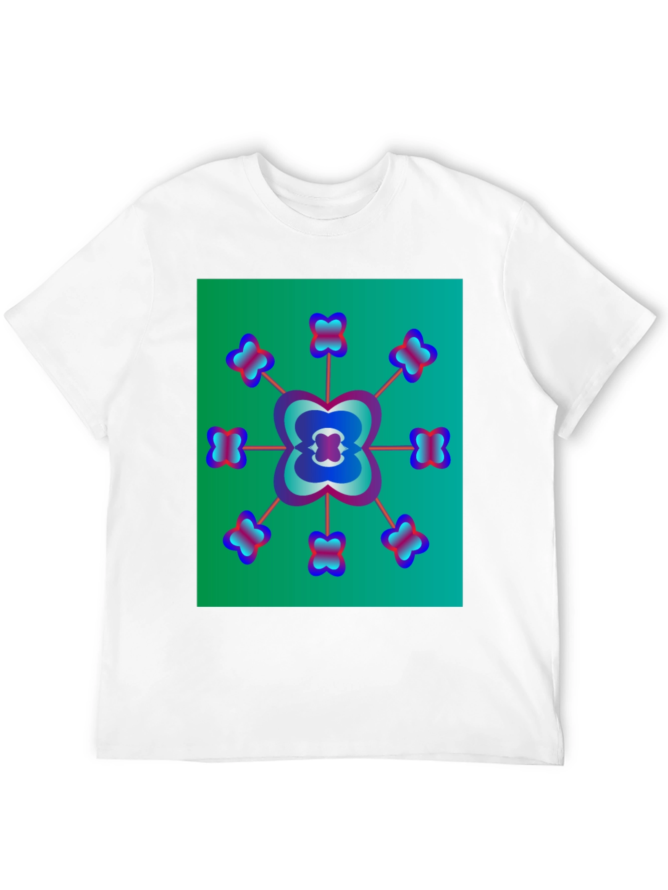 Abstract Floral Graphic Tee - Modern Black T-Shirt