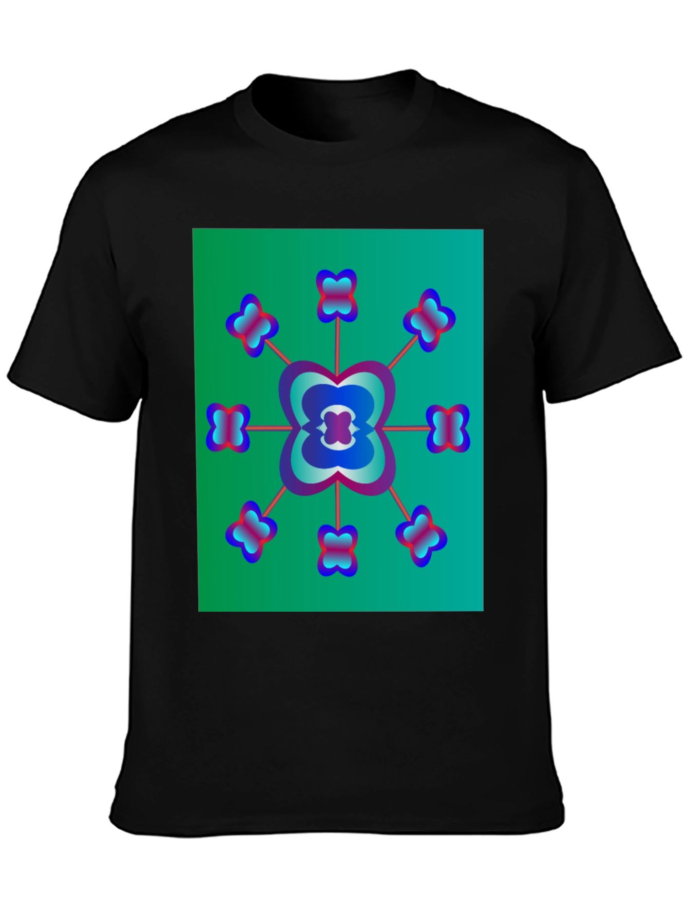 Abstract Floral Graphic Tee - Modern Black T-Shirt