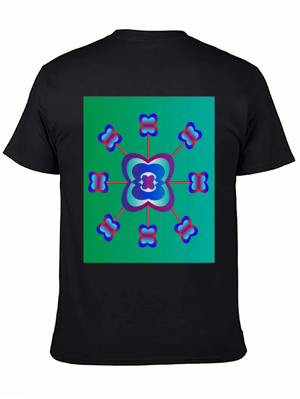 Abstract Floral Graphic Tee - Modern Black T-Shirt