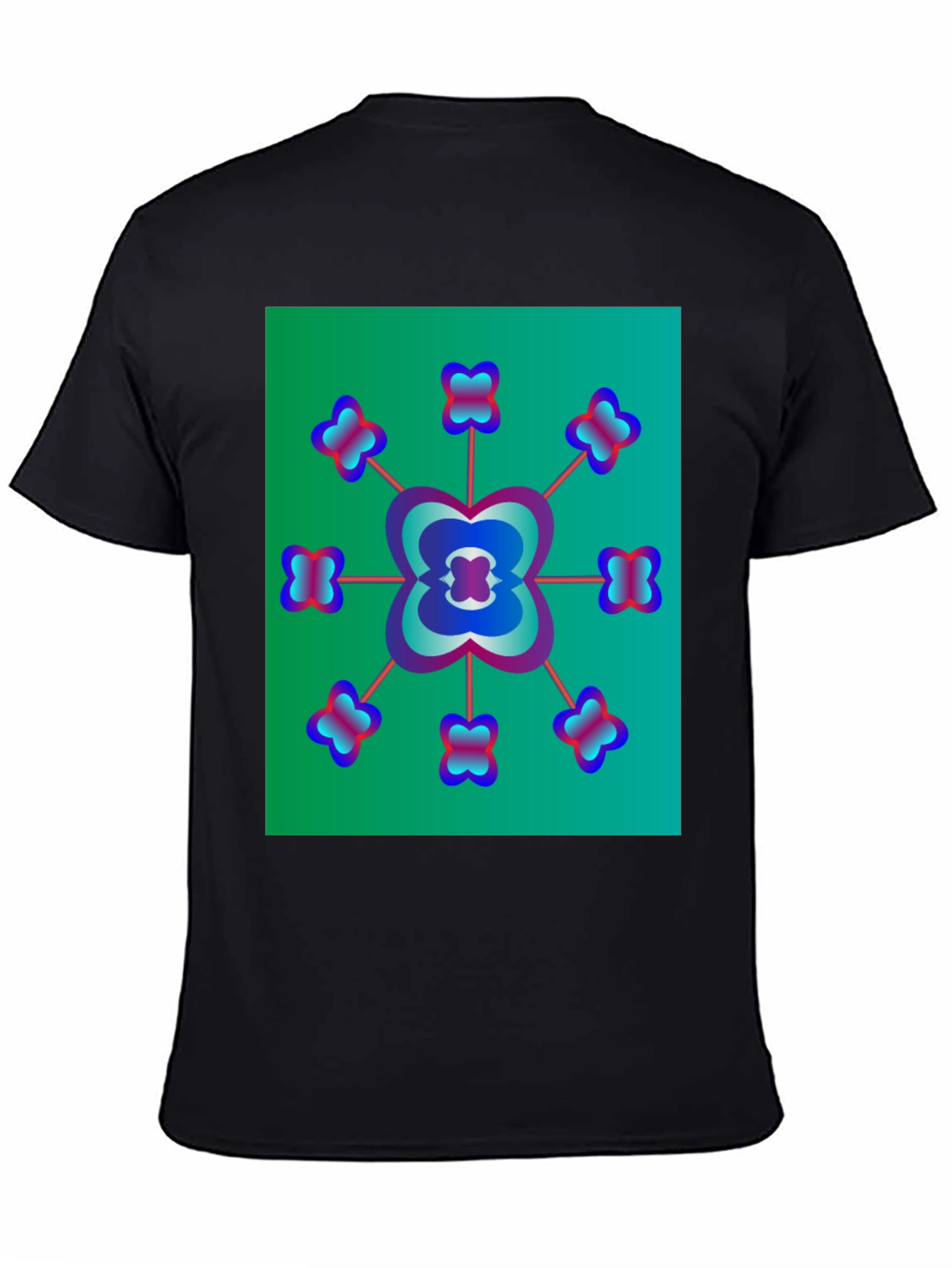 Abstract Floral Graphic Tee - Modern Black T-Shirt