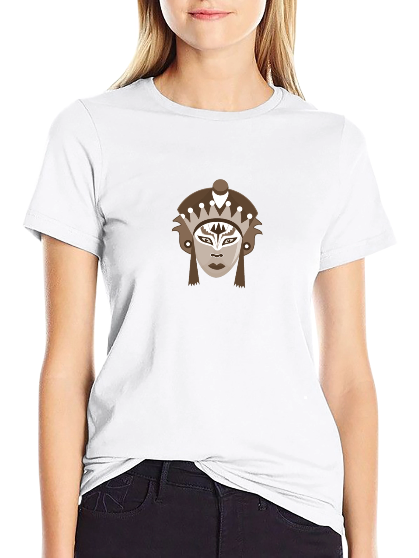 Tribal Mask Graphic Tee - Stylish and Unique