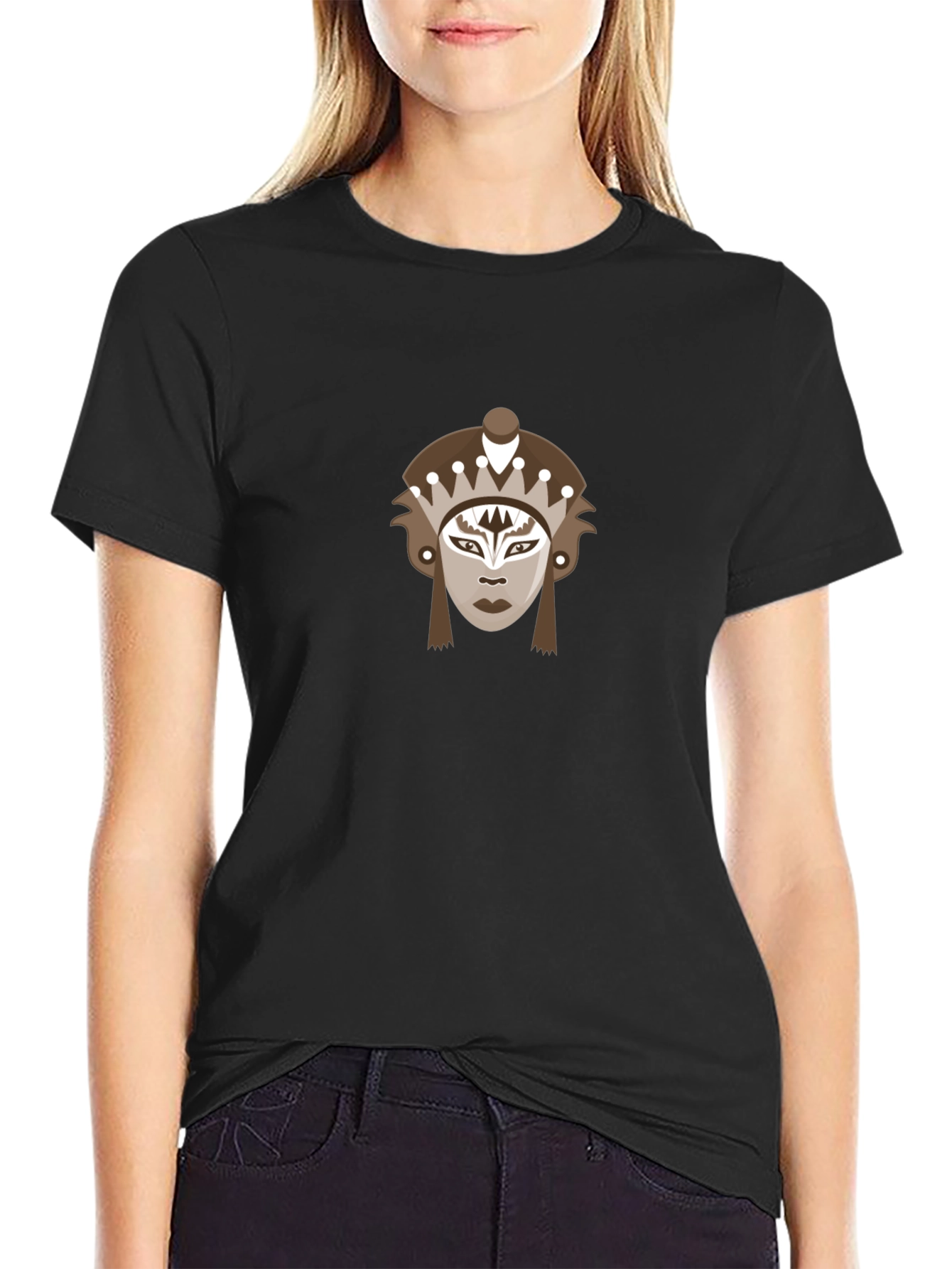 Tribal Mask Graphic Tee - Stylish and Unique